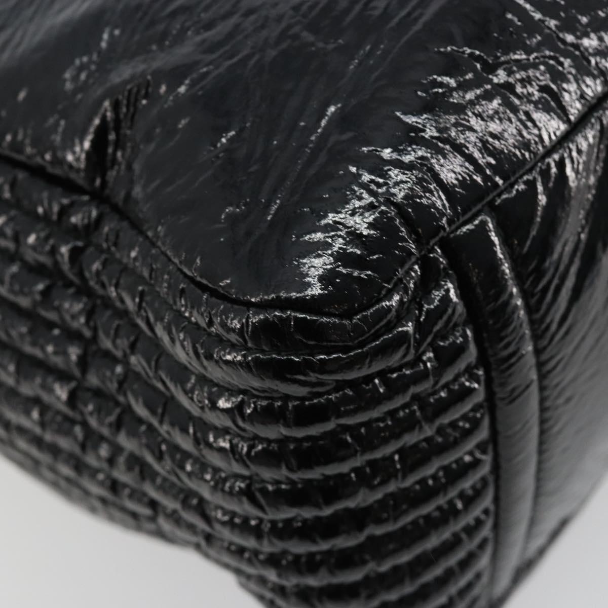Miu Miu Hand Bag Patent leather 2way Black Silver Auth 182913M