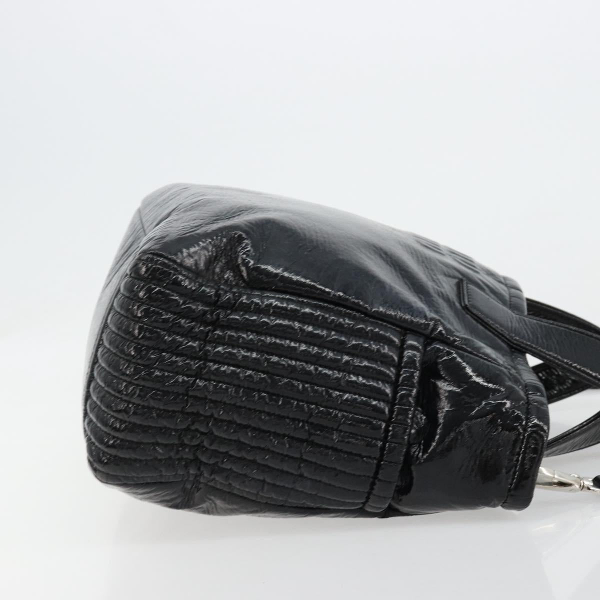 Miu Miu Hand Bag Patent leather 2way Black Silver Auth 182913M