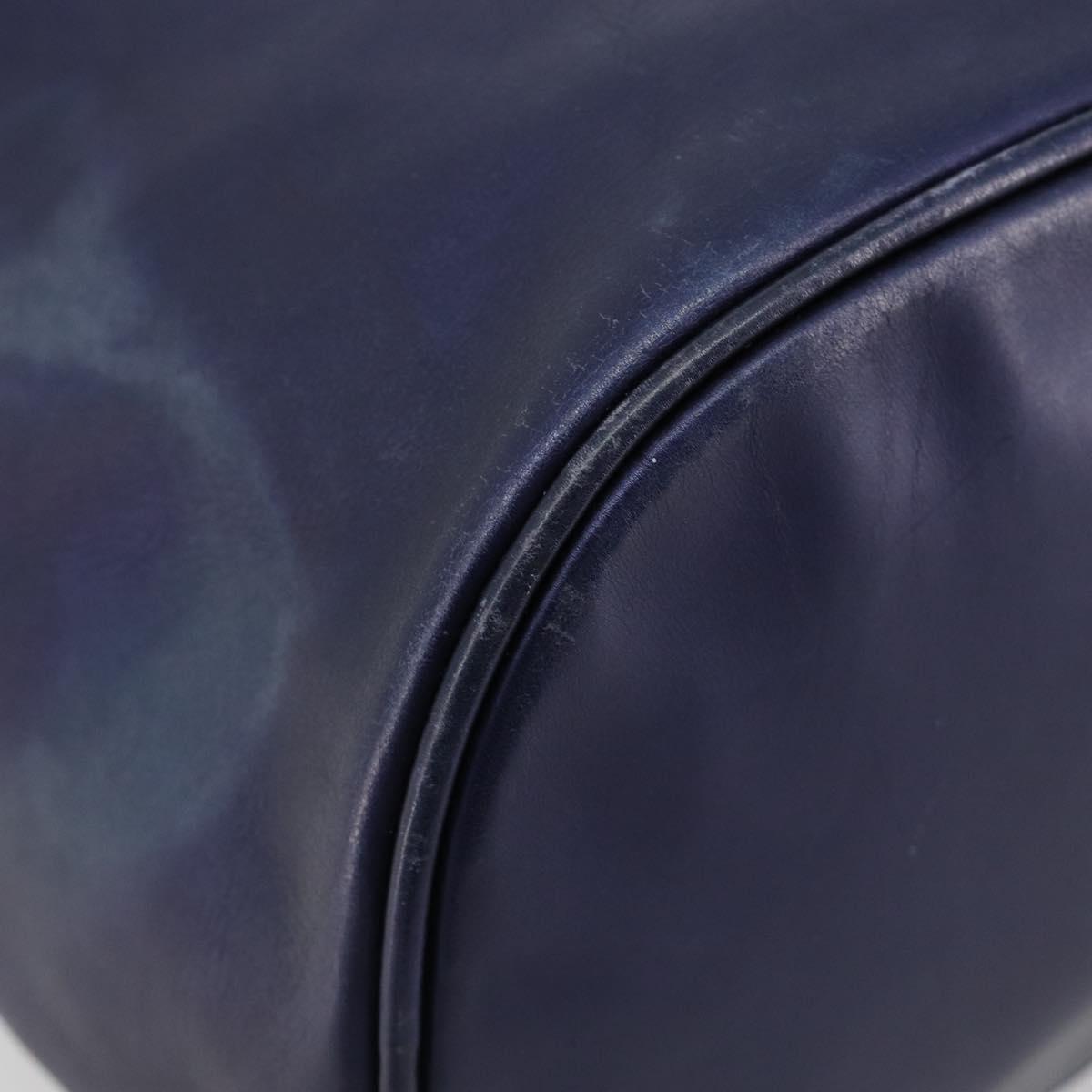 LOEWE Chain Hand Bag Leather Purple Gold Auth 182917A