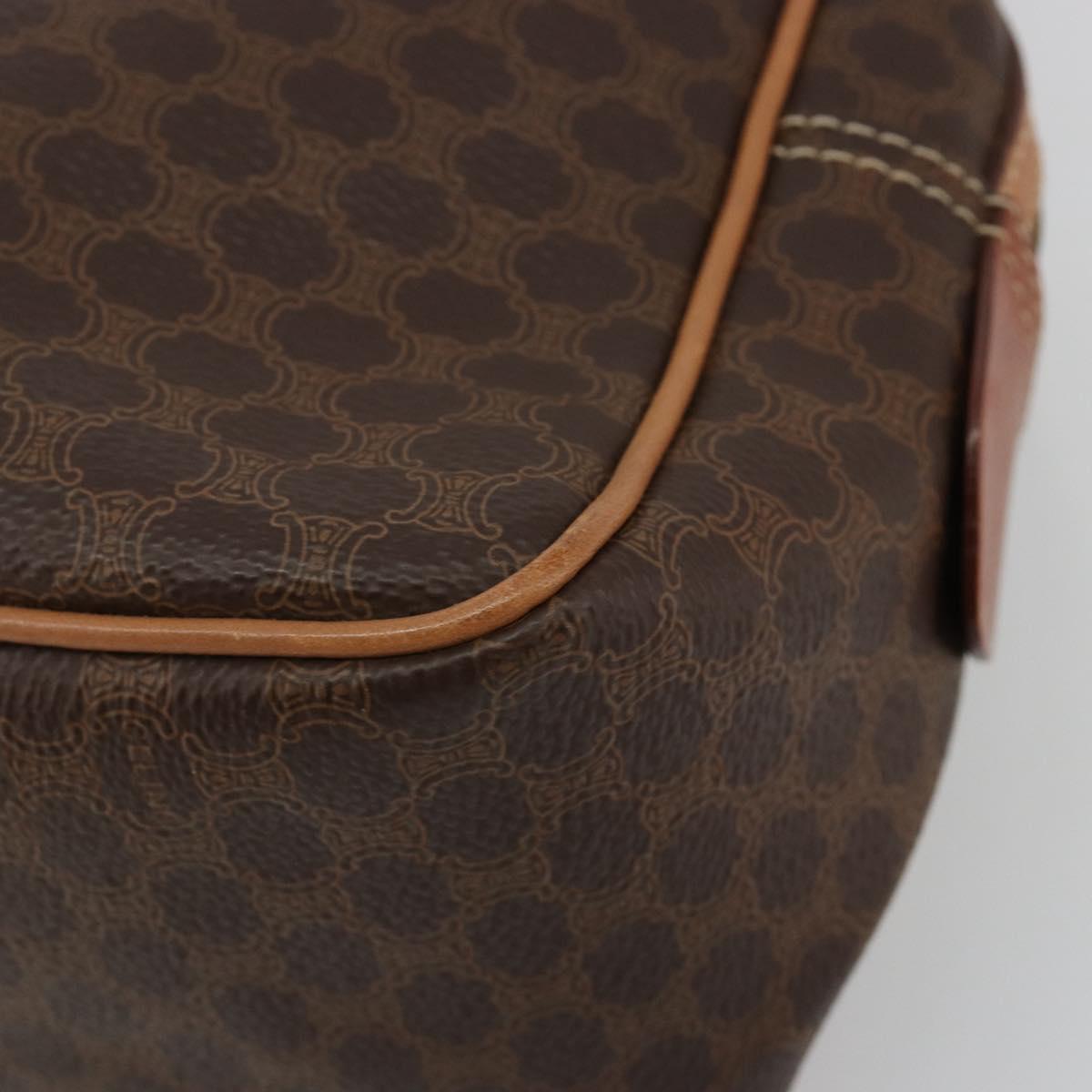 CELINE Macadam Canvas Hand Bag PVC Leather Brown Gold Auth 182920A