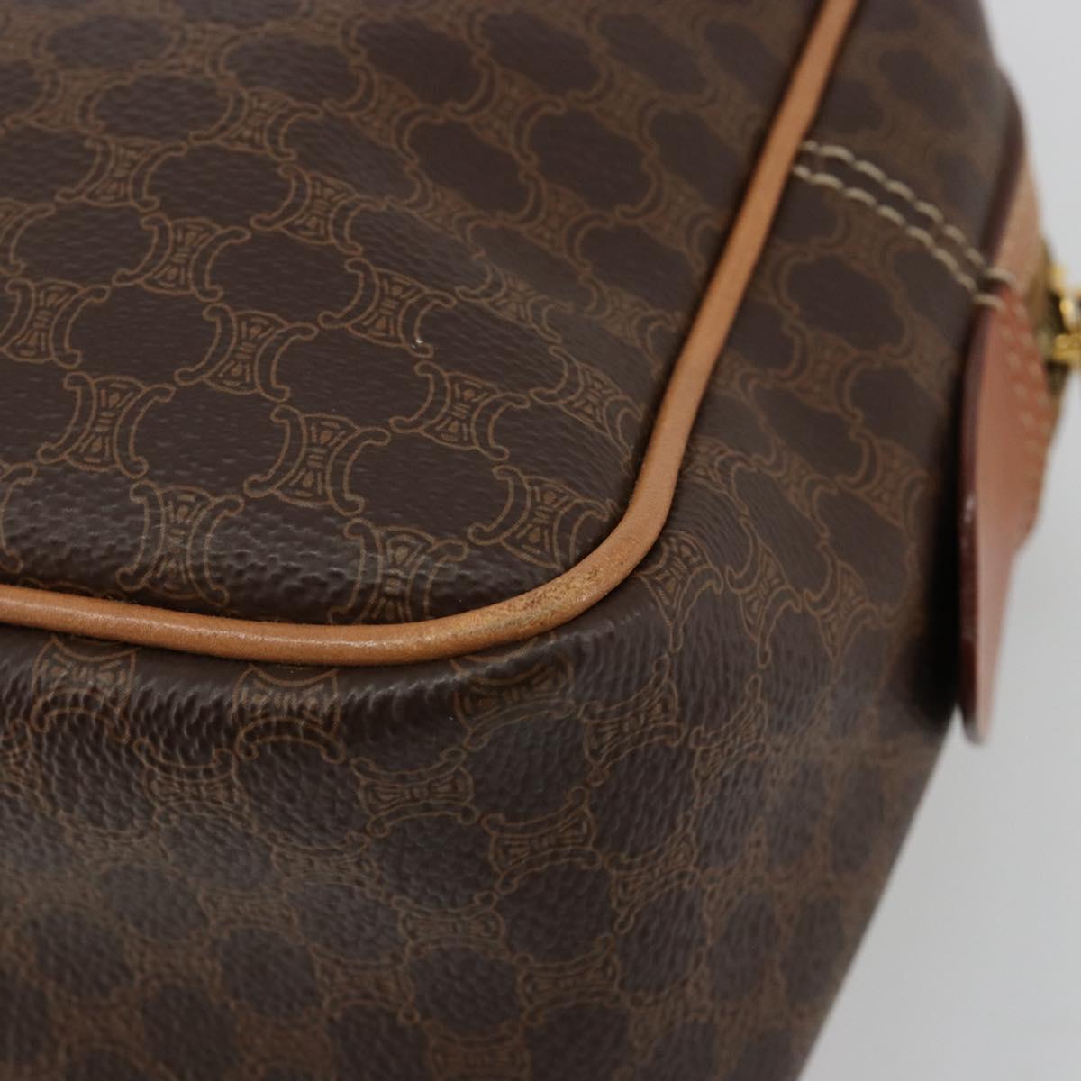 CELINE Macadam Canvas Hand Bag PVC Leather Brown Gold Auth 182920A