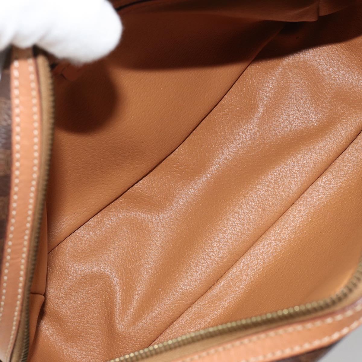 CELINE Macadam Canvas Hand Bag PVC Leather Brown Gold Auth 182920A