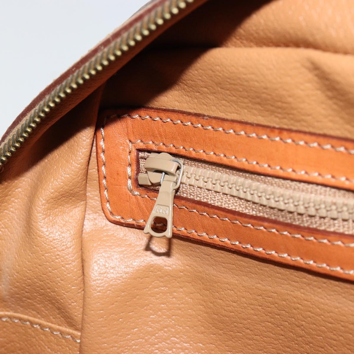 CELINE Macadam Canvas Hand Bag PVC Leather Brown Gold Auth 182920A