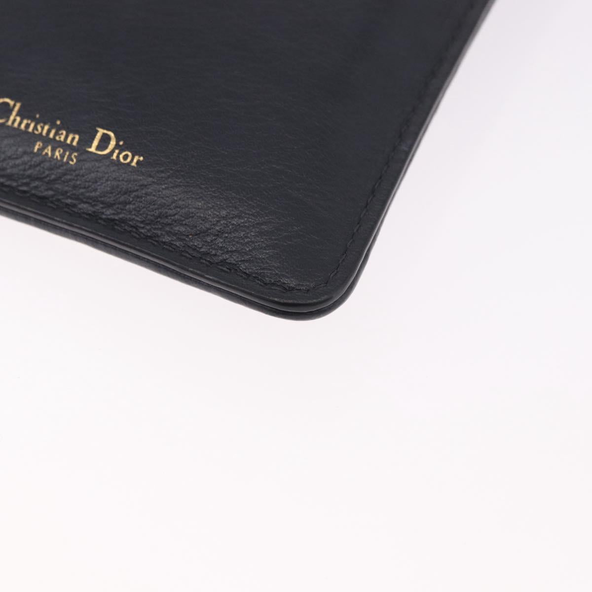 Christian Dior Trotter Canvas Montaigne Shoulder Bag Navy Gold Auth 182923A