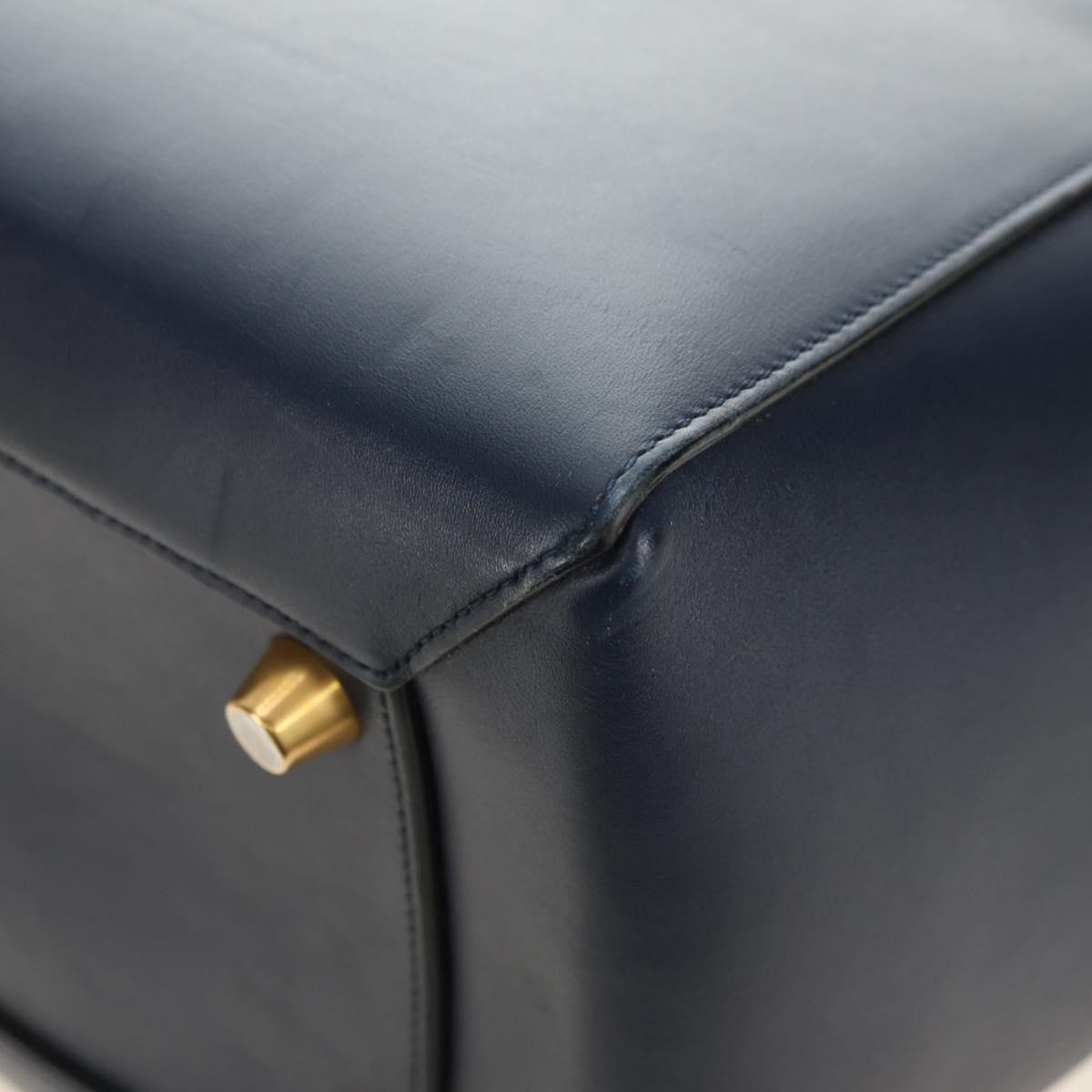 CELINE Belt bag Hand Bag Leather Navy Gold Auth 182925M