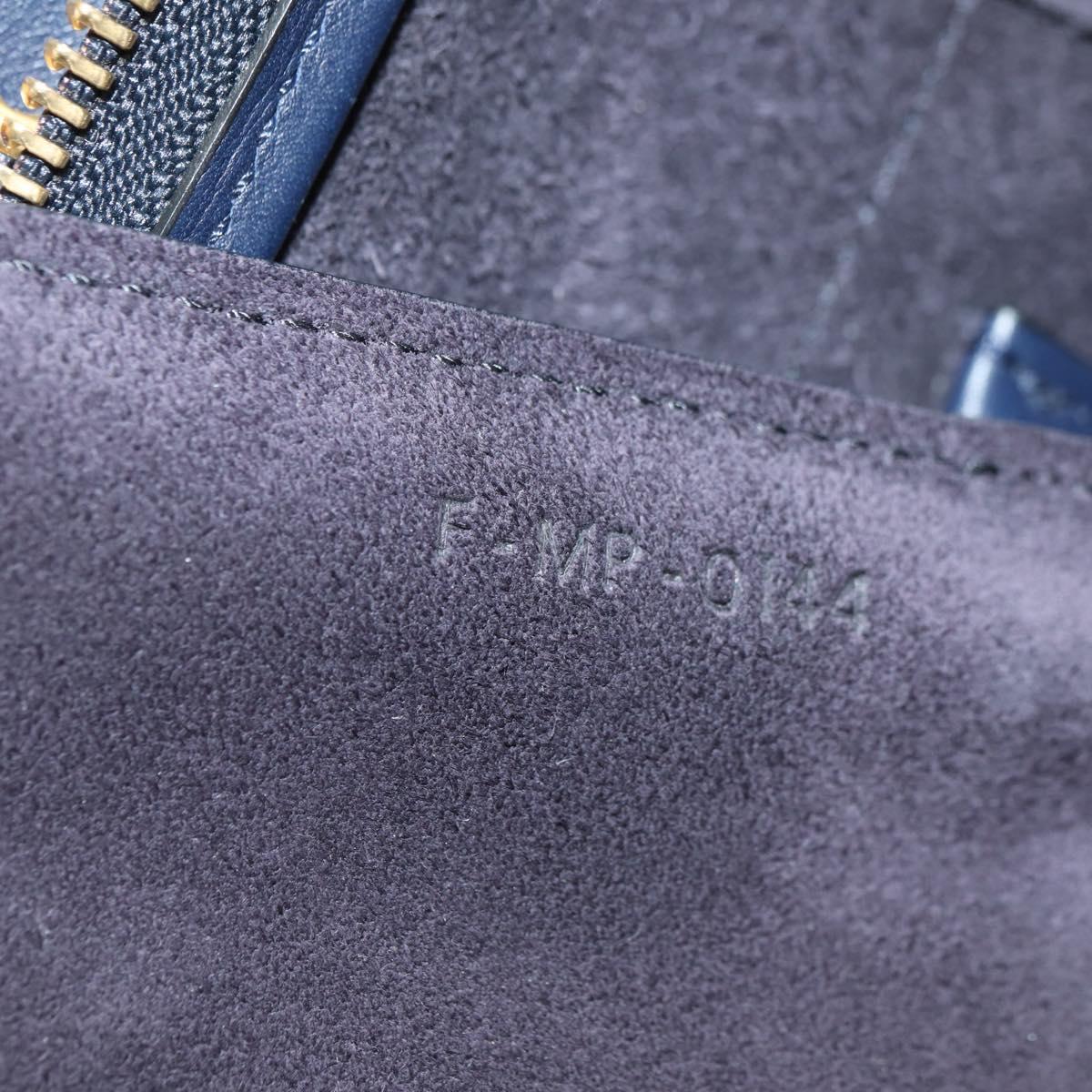 CELINE Belt bag Hand Bag Leather Navy Gold Auth 182925M