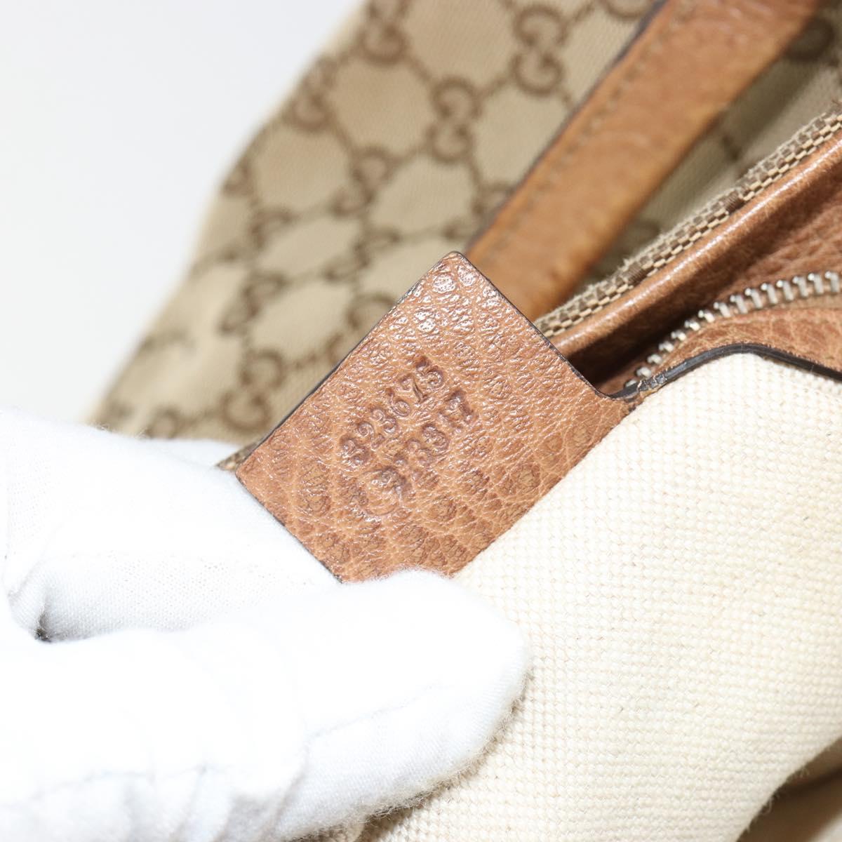 GUCCI GG Canvas Miss GG Hand Bag Outlet Beige Silver 323675 Auth 182927