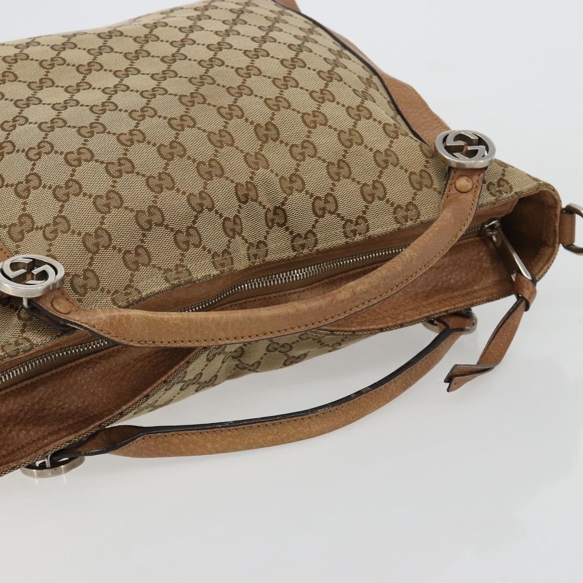GUCCI GG Canvas Miss GG Hand Bag Outlet Beige Silver 323675 Auth 182927