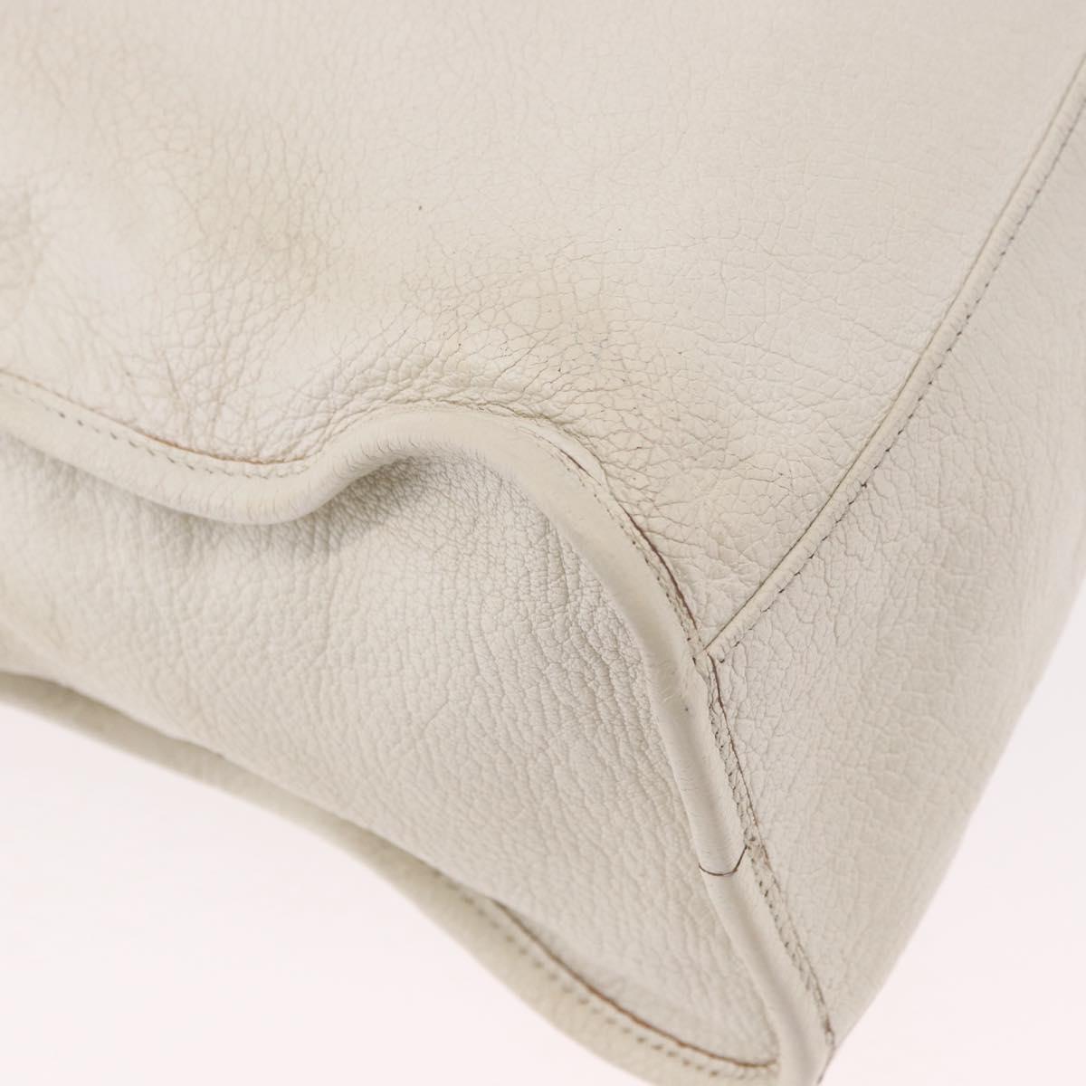 BALENCIAGA The City Metallic Edge Bag Leather 2way White 390154 Auth 182929A
