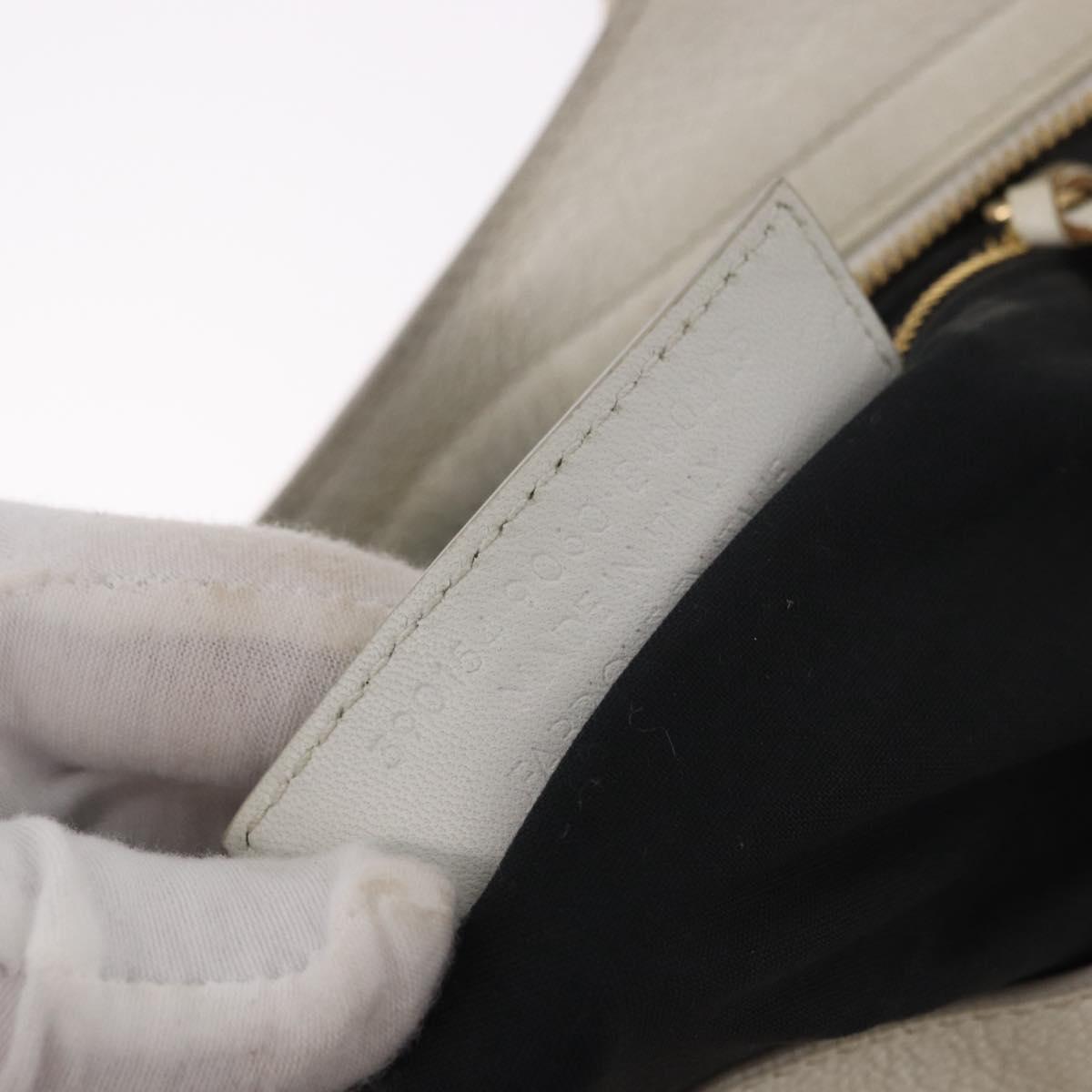 BALENCIAGA The City Metallic Edge Bag Leather 2way White 390154 Auth 182929A