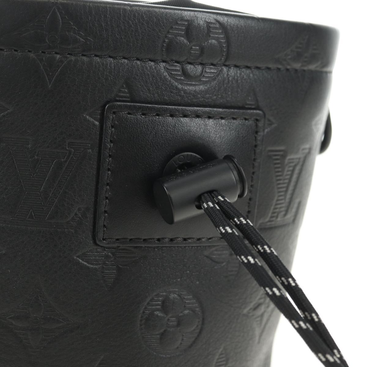 LOUIS VUITTON Monogram Shadow Chalk Nanobag Bag Black M44628 LV Auth 182934SM