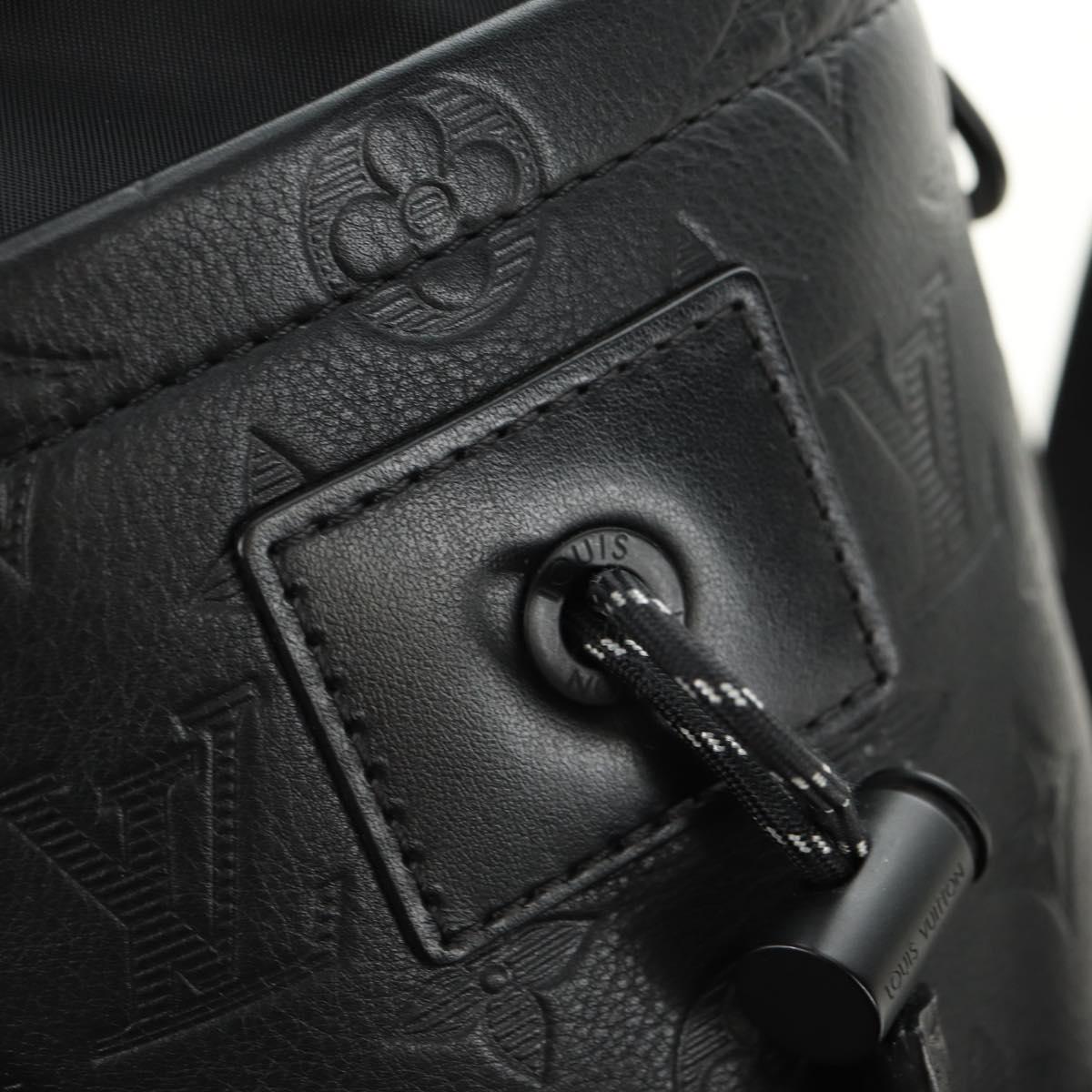 LOUIS VUITTON Monogram Shadow Chalk Nanobag Bag Black M44628 LV Auth 182934SM