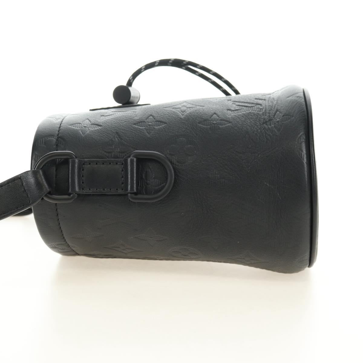 LOUIS VUITTON Monogram Shadow Chalk Nanobag Bag Black M44628 LV Auth 182934SM