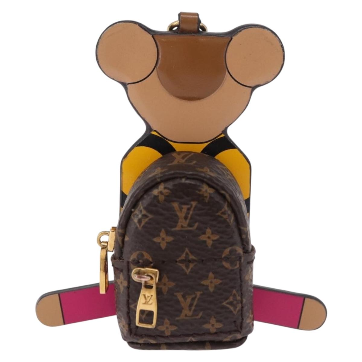LOUIS VUITTON Monogram Porte Cles Christmas Teddy Bear Charm M63758 Auth 182940M