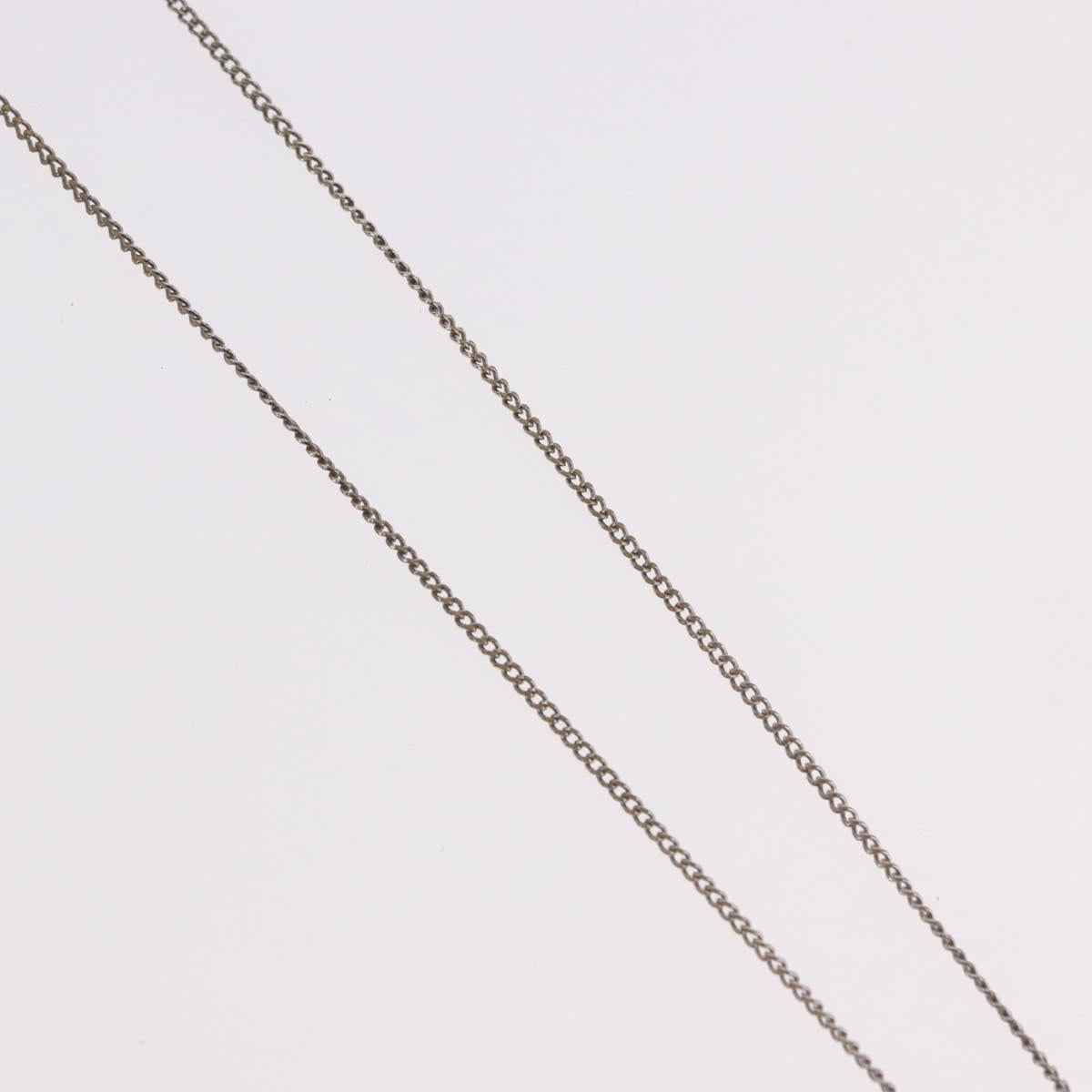 CHANEL COCO Mark Necklace metal Silver tone CC Auth 182942M