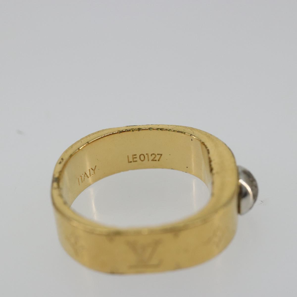 LOUIS VUITTON Berg Nanogram Ring metal Gold M00210 LV Auth 182944A