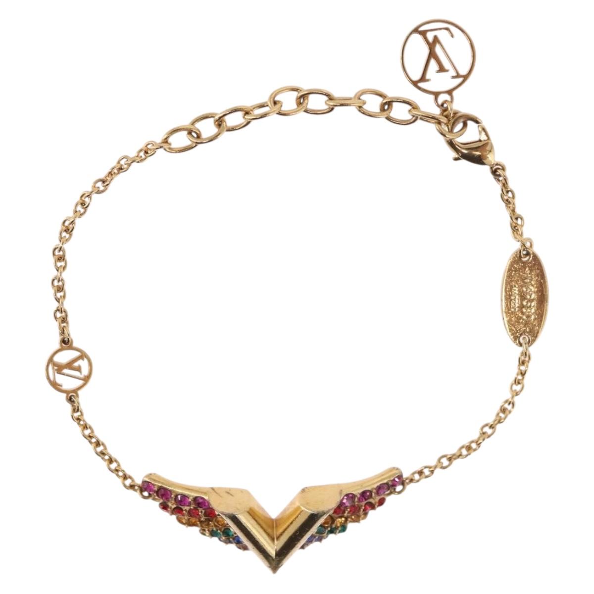 LOUIS VUITTON Brassley Essential V California Bracelet Gold M69580 Auth 182949M