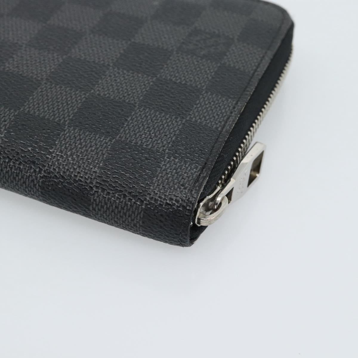 LOUIS VUITTON Damier Graphite Zippy Wallet Vertical Wallet N63095 Auth 182953A