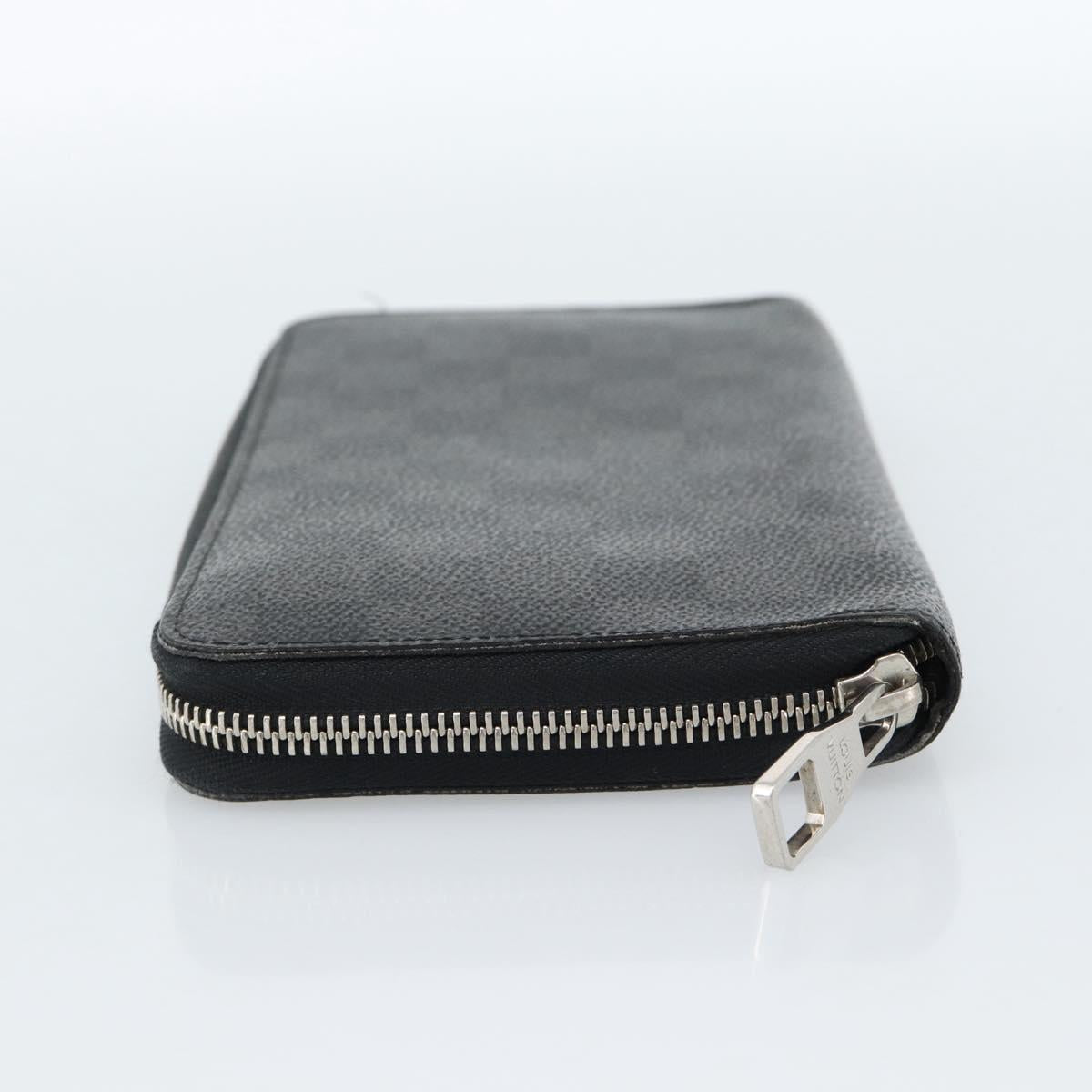 LOUIS VUITTON Damier Graphite Zippy Wallet Vertical Wallet N63095 Auth 182953A