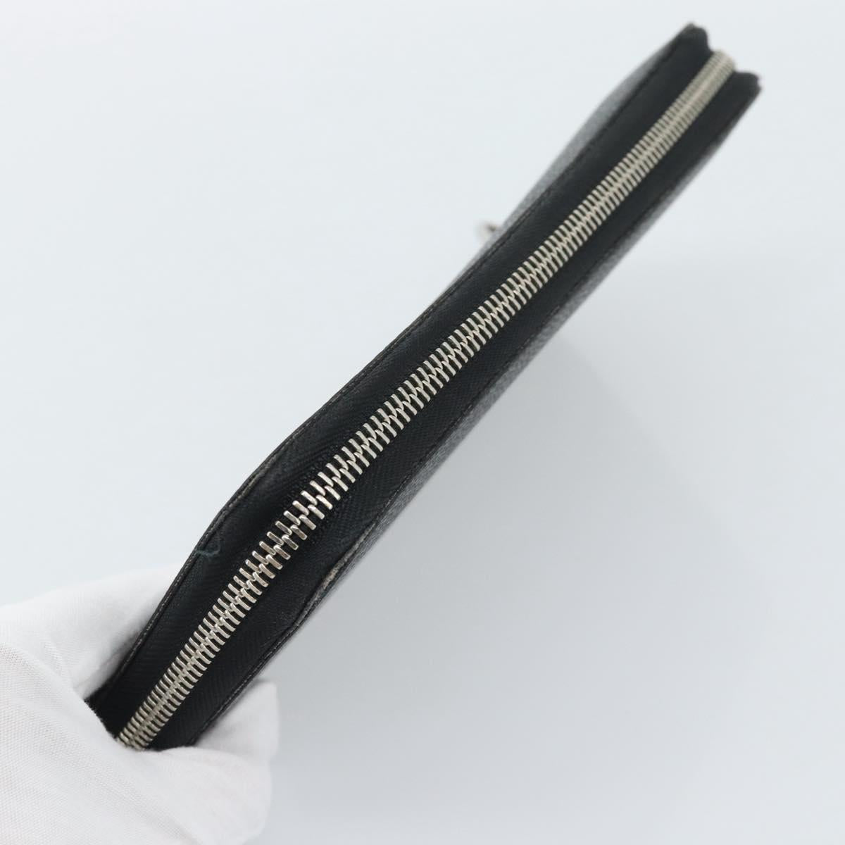 LOUIS VUITTON Damier Graphite Zippy Wallet Vertical Wallet N63095 Auth 182953A