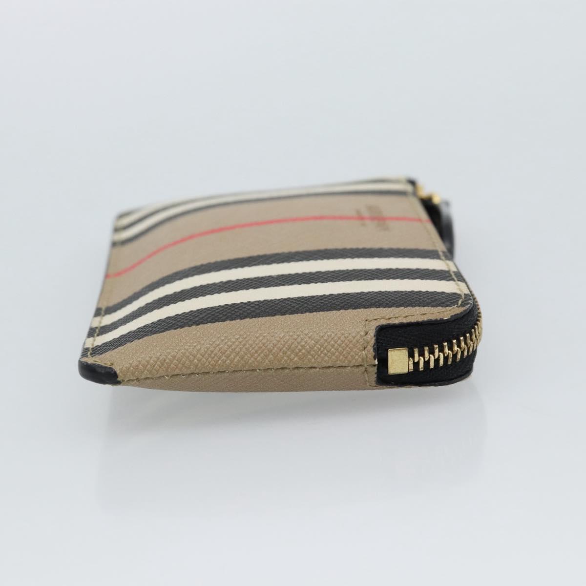 BURBERRY Nova Check Coin Purse PVC Beige Gold Auth 182954A