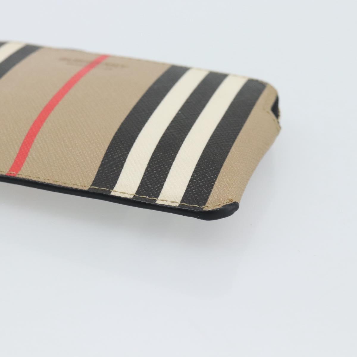 BURBERRY Nova Check Coin Purse PVC Beige Gold Auth 182954A