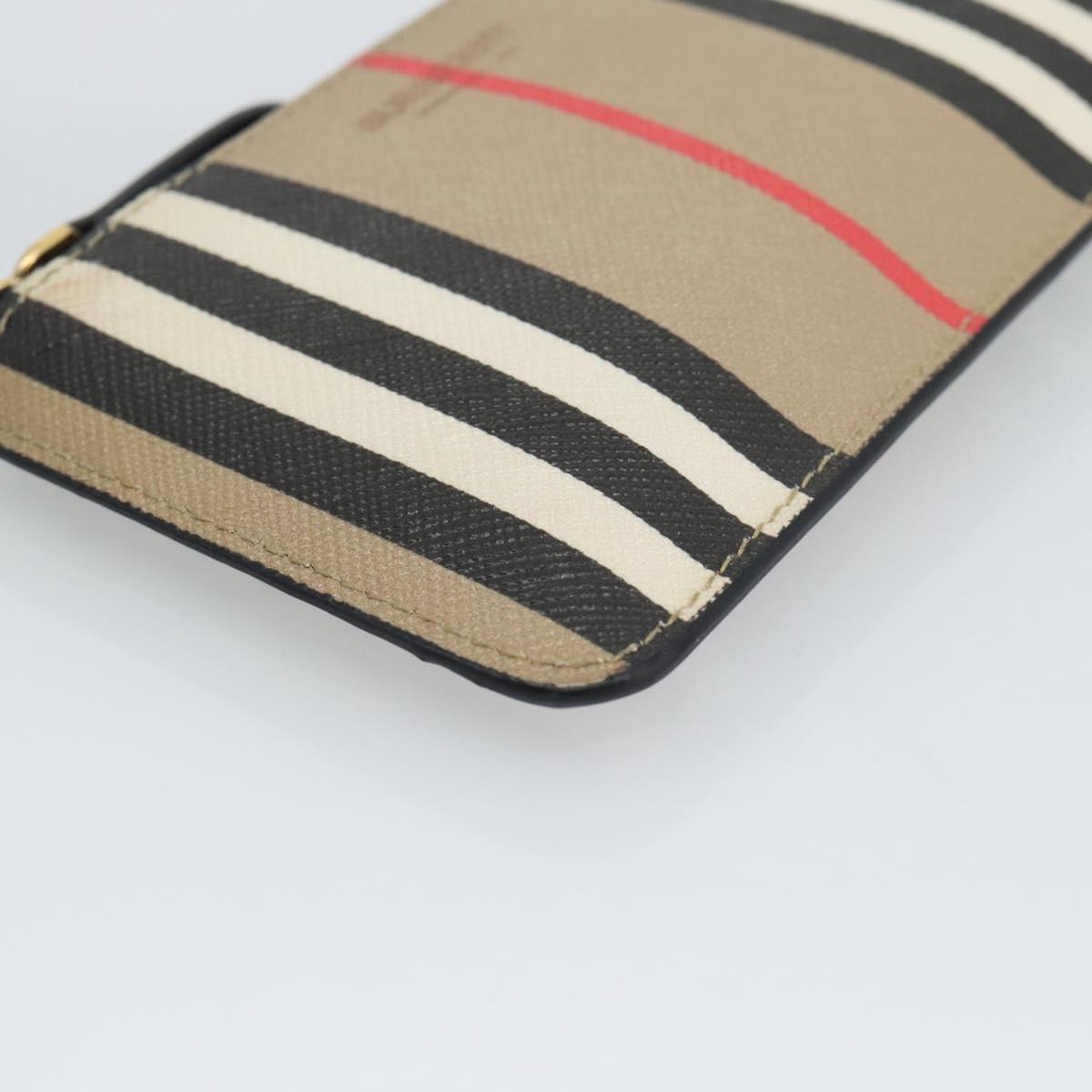 BURBERRY Nova Check Coin Purse PVC Beige Gold Auth 182954A