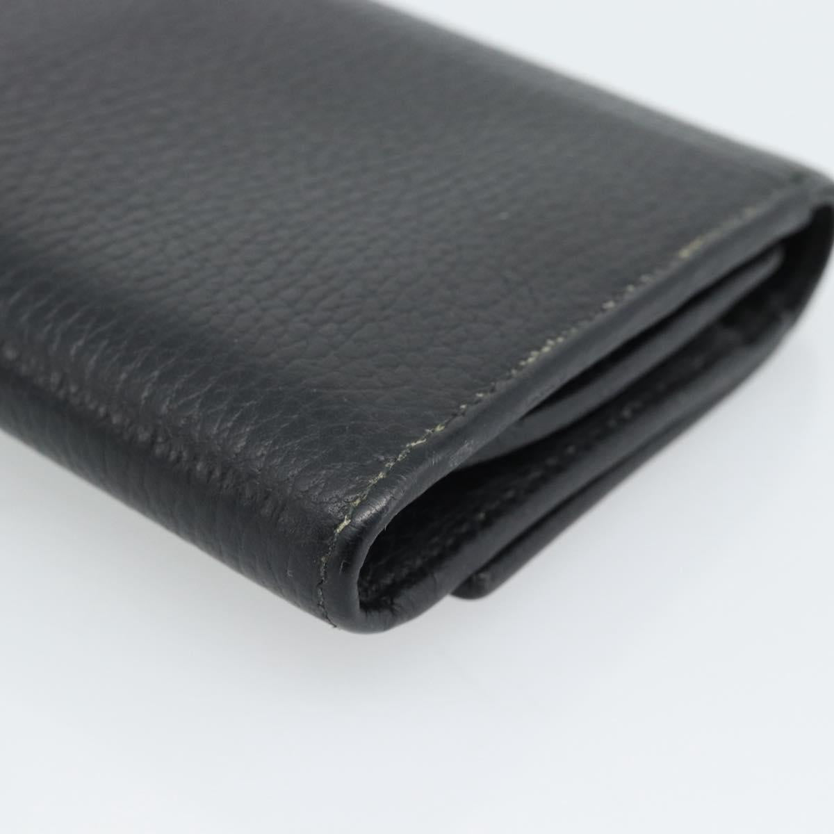 GUCCI GG Marmont Compact Wallet Leather Black Gold 598587 Auth 182955M