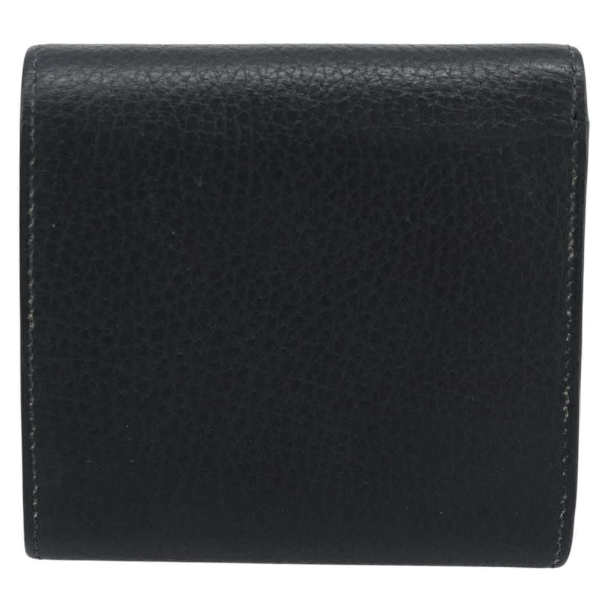 GUCCI GG Marmont Compact Wallet Leather Black Gold 598587 Auth 182955M