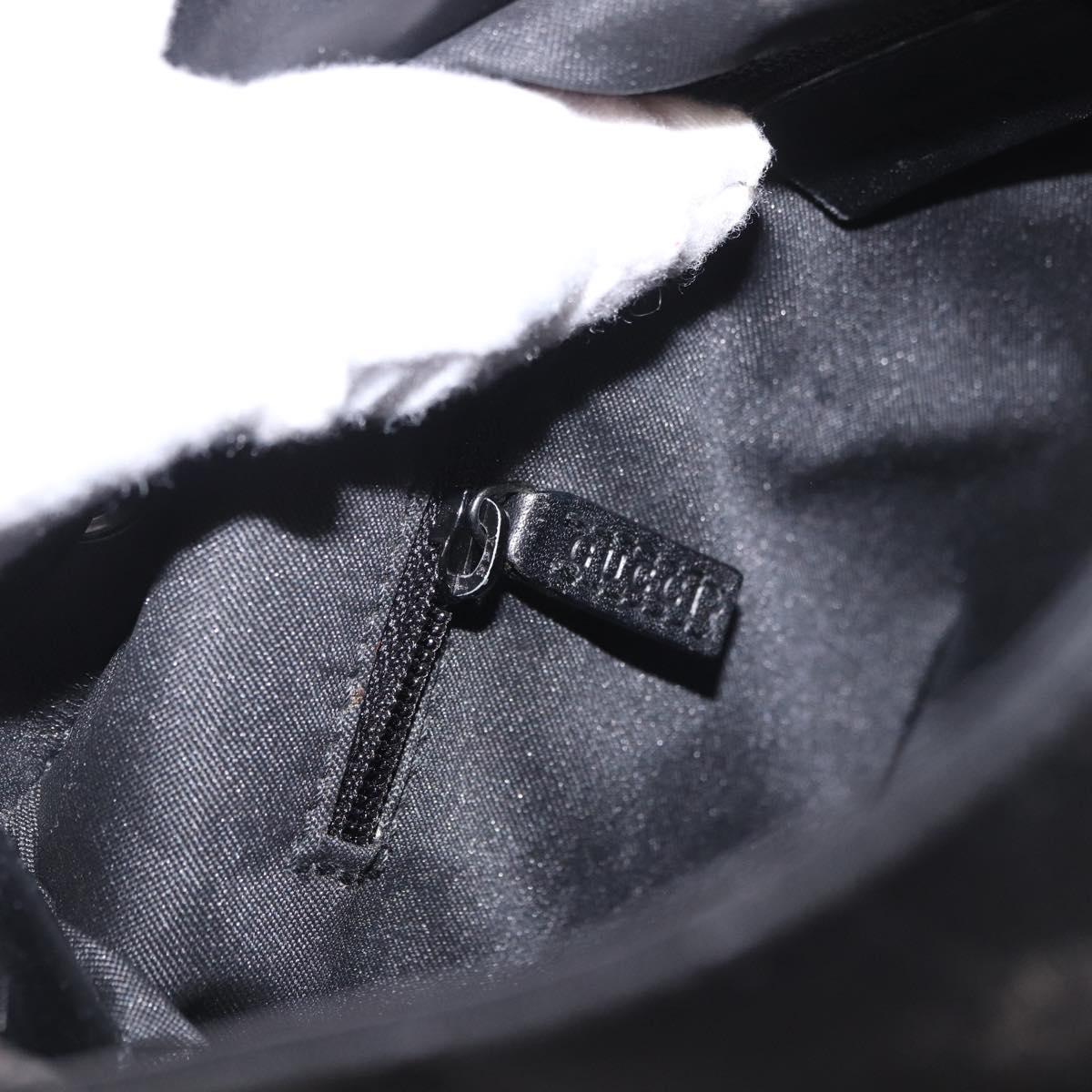 GUCCI GG Canvas Backpack Black Silver 003 0242 Auth 182962A