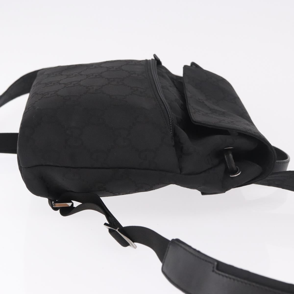 GUCCI GG Canvas Backpack Black Silver 003 0242 Auth 182962A