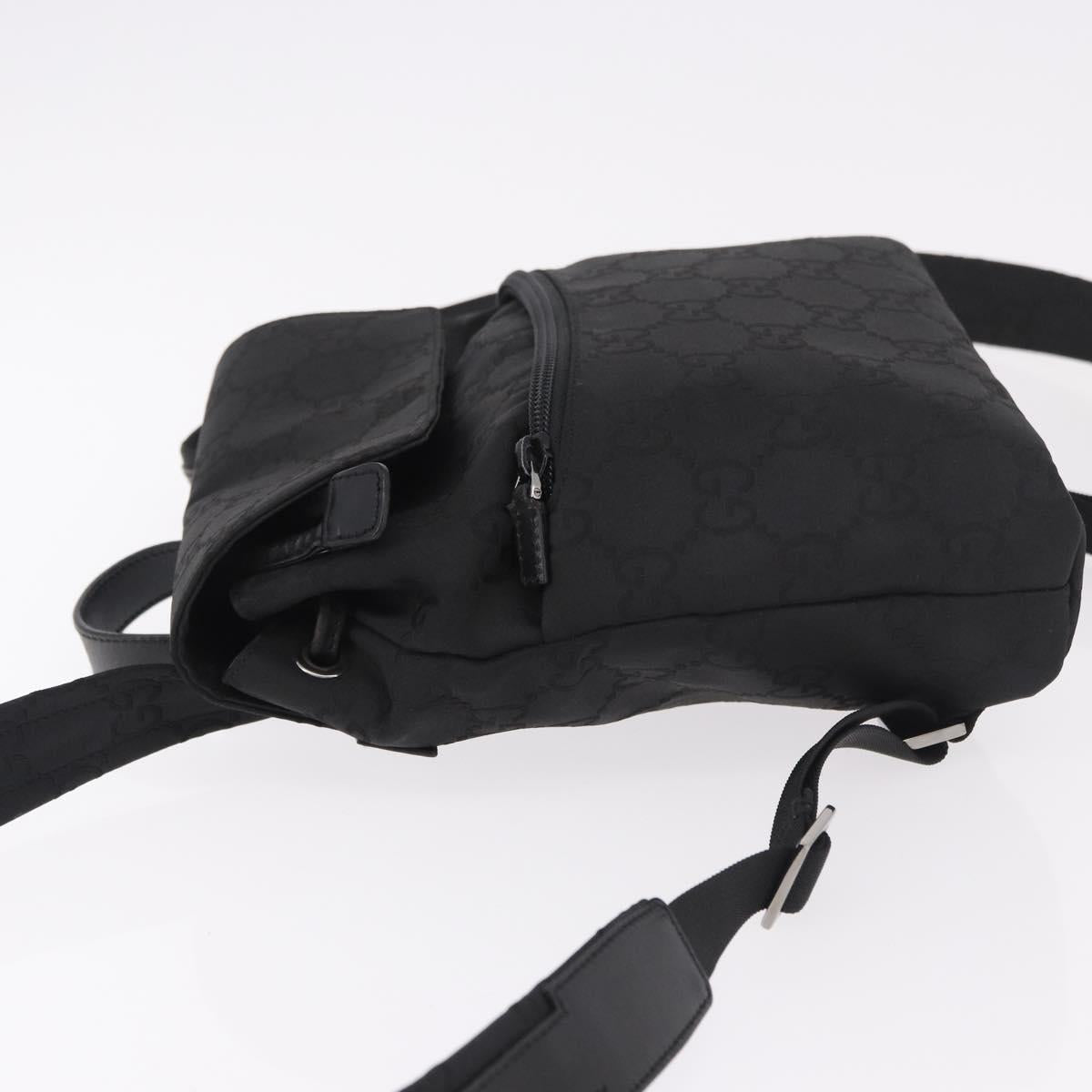 GUCCI GG Canvas Backpack Black Silver 003 0242 Auth 182962A