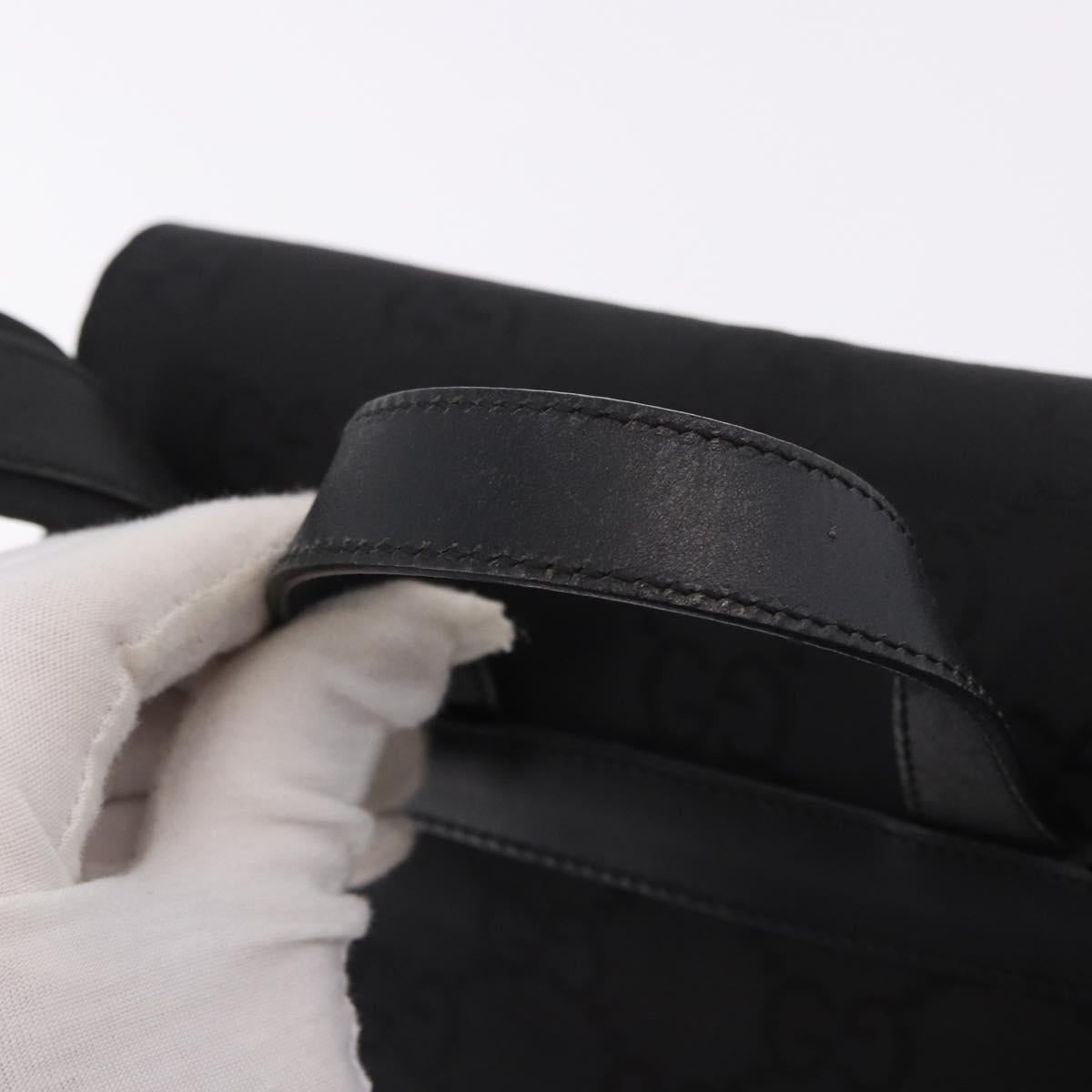 GUCCI GG Canvas Backpack Black Silver 003 0242 Auth 182962A