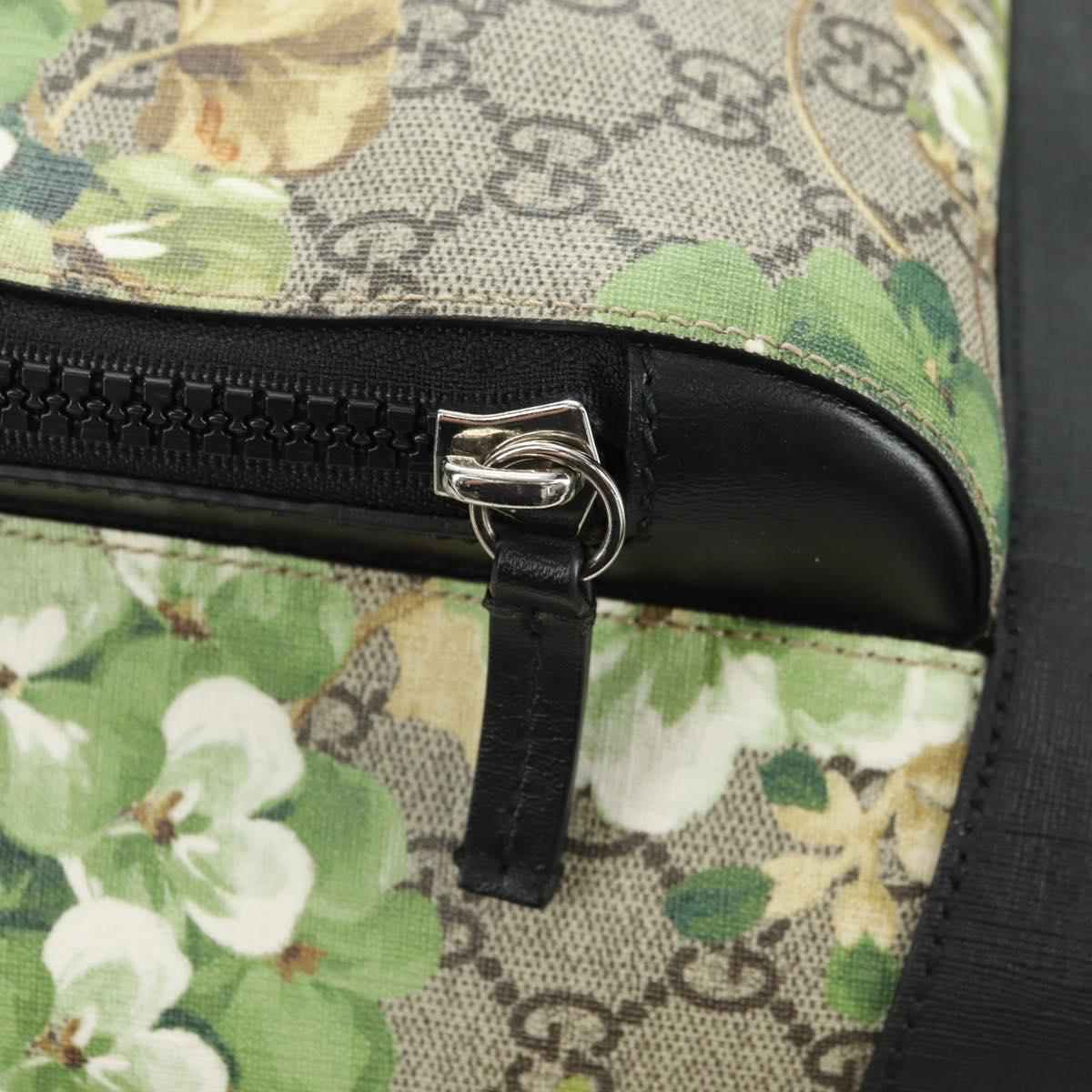 GUCCI GG Supreme Backpack PVC Beige Silver 406370 Auth 182971SM