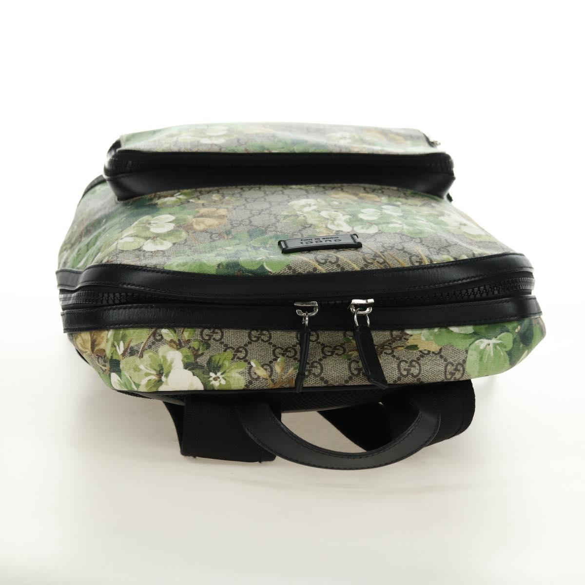 GUCCI GG Supreme Backpack PVC Beige Silver 406370 Auth 182971SM