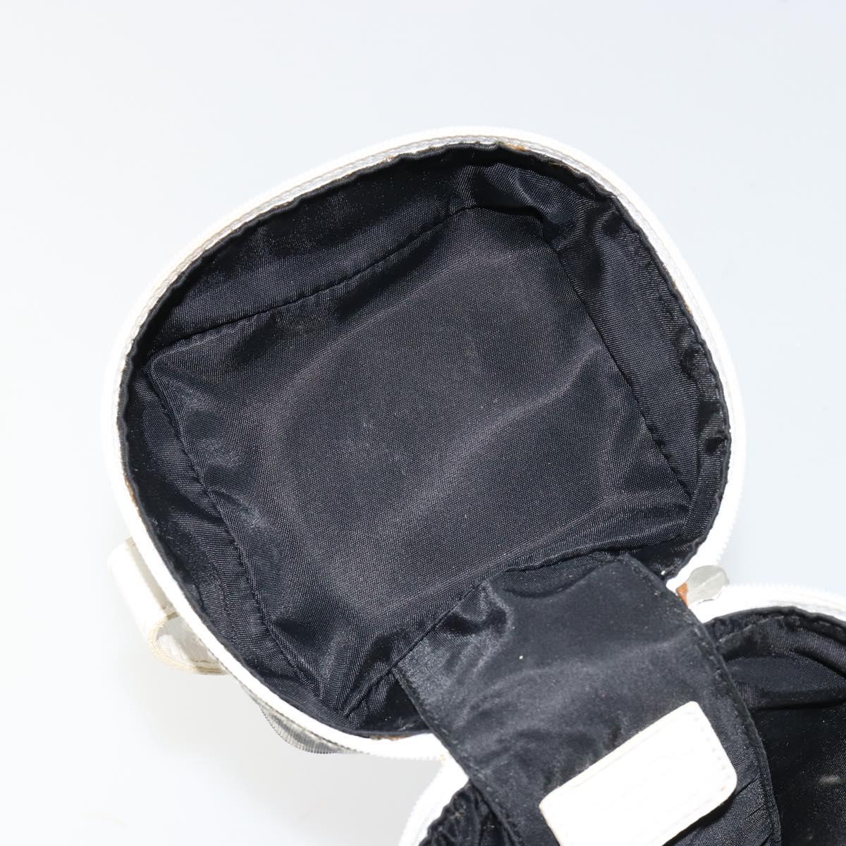 Christian Dior Trotter Canvas Vanity Hand Bag PVC Black Silver Auth 182977A