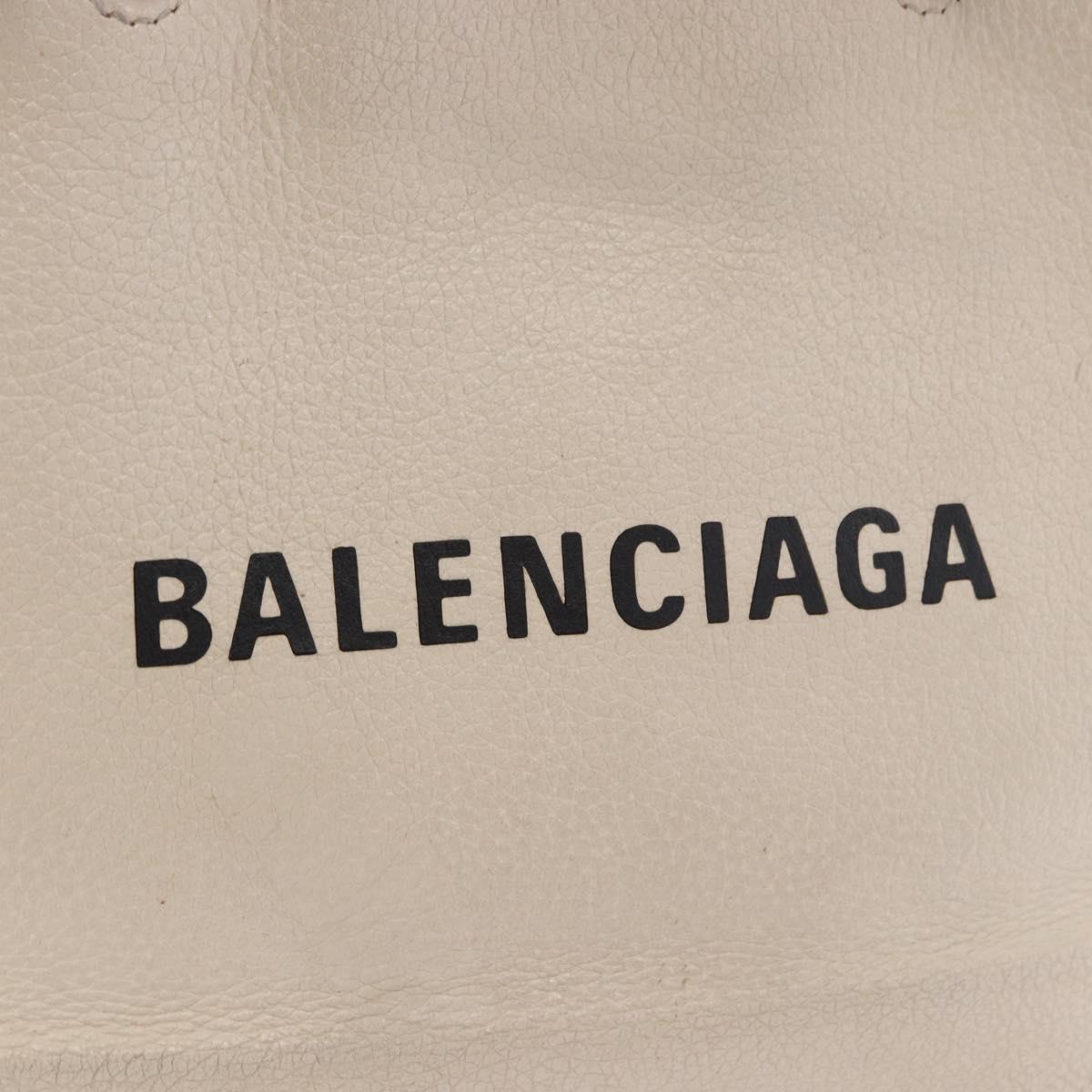 BALENCIAGA Shopping Tote Bag XXS Bag Leather 2way White 528655 Auth 182979