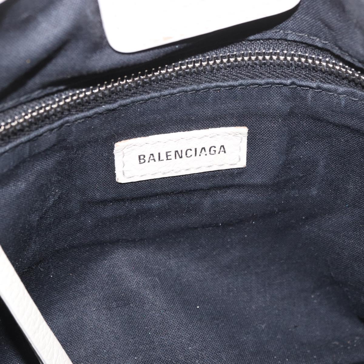 BALENCIAGA Shopping Tote Bag XXS Bag Leather 2way White 528655 Auth 182979