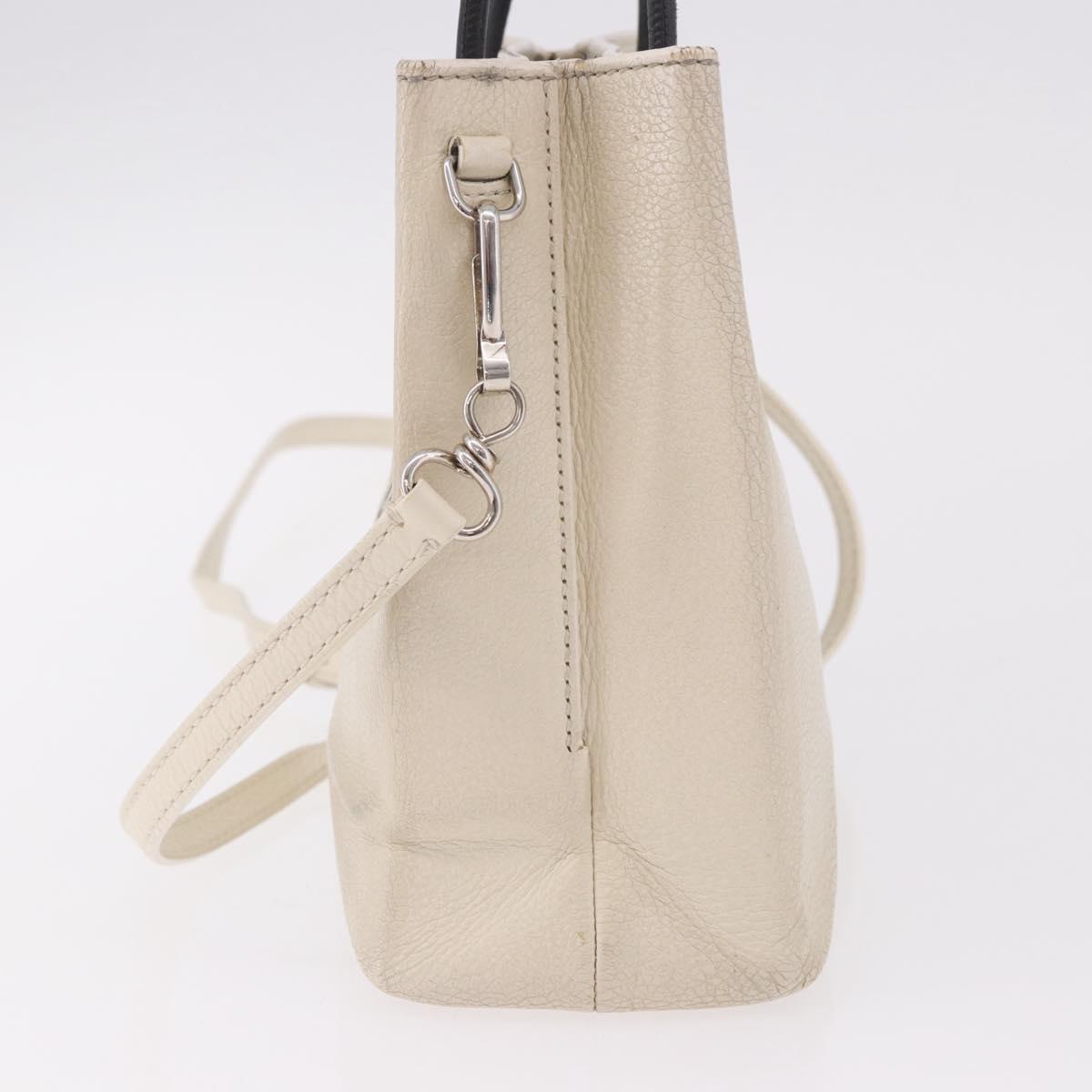 BALENCIAGA Shopping Tote Bag XXS Bag Leather 2way White 528655 Auth 182979