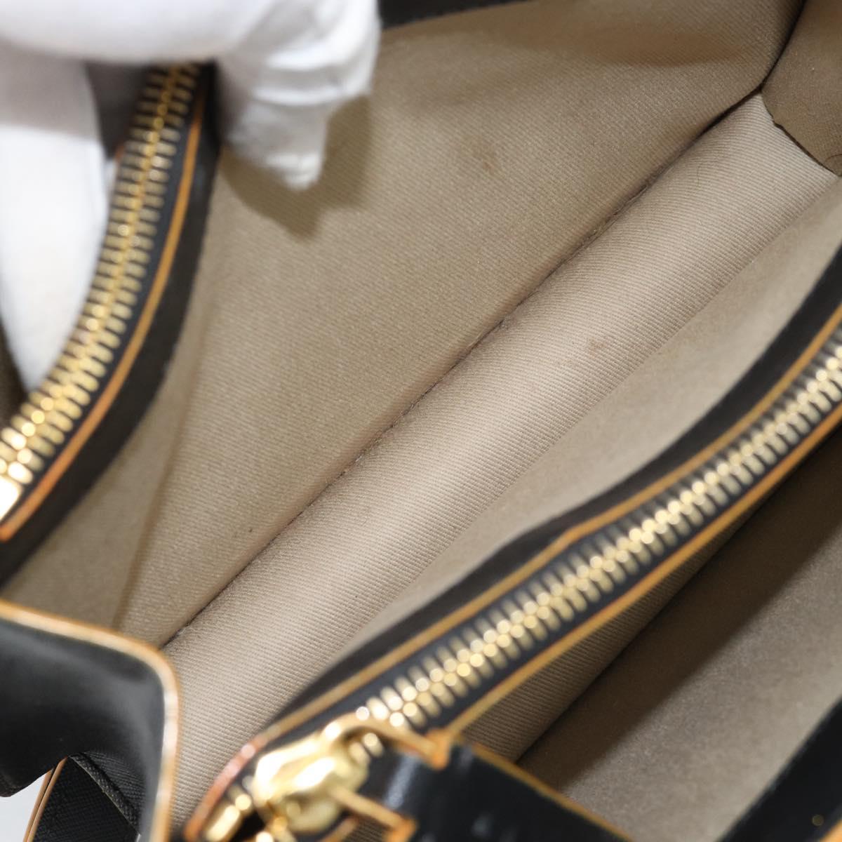 MARNI Shoulder Bag Leather Black Gold Auth 182981A