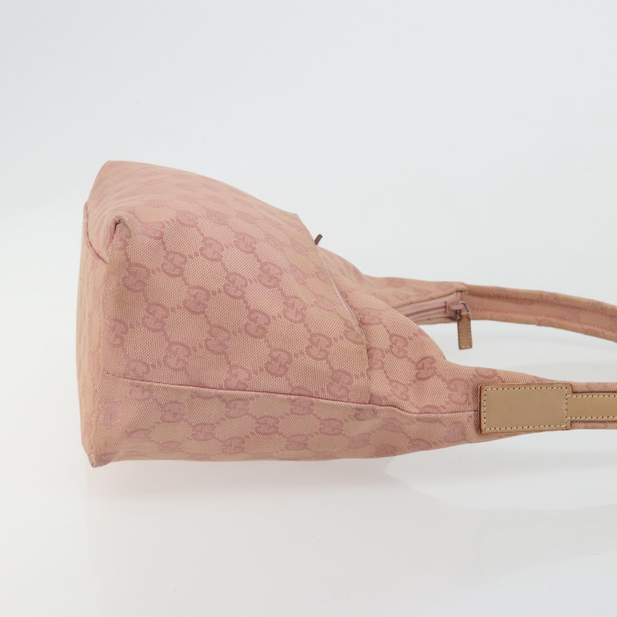 GUCCI GG Canvas Shoulder Bag Pink Silver 001 3386 Auth 182987