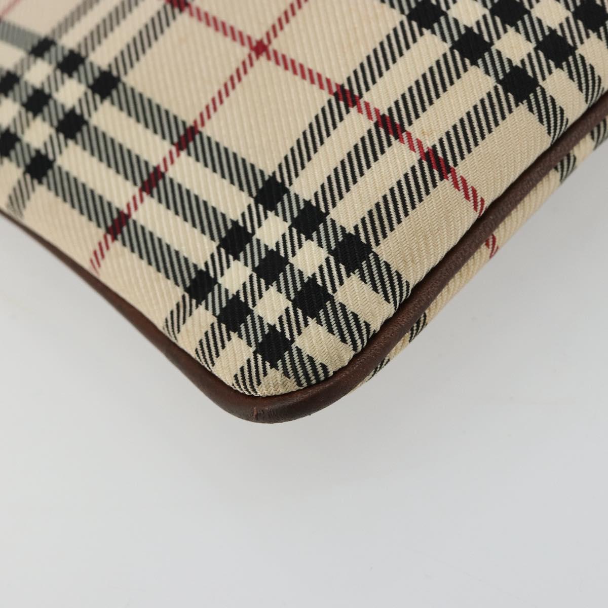 BURBERRY Nova Check Hand Bag Canvas Beige Auth 182988A
