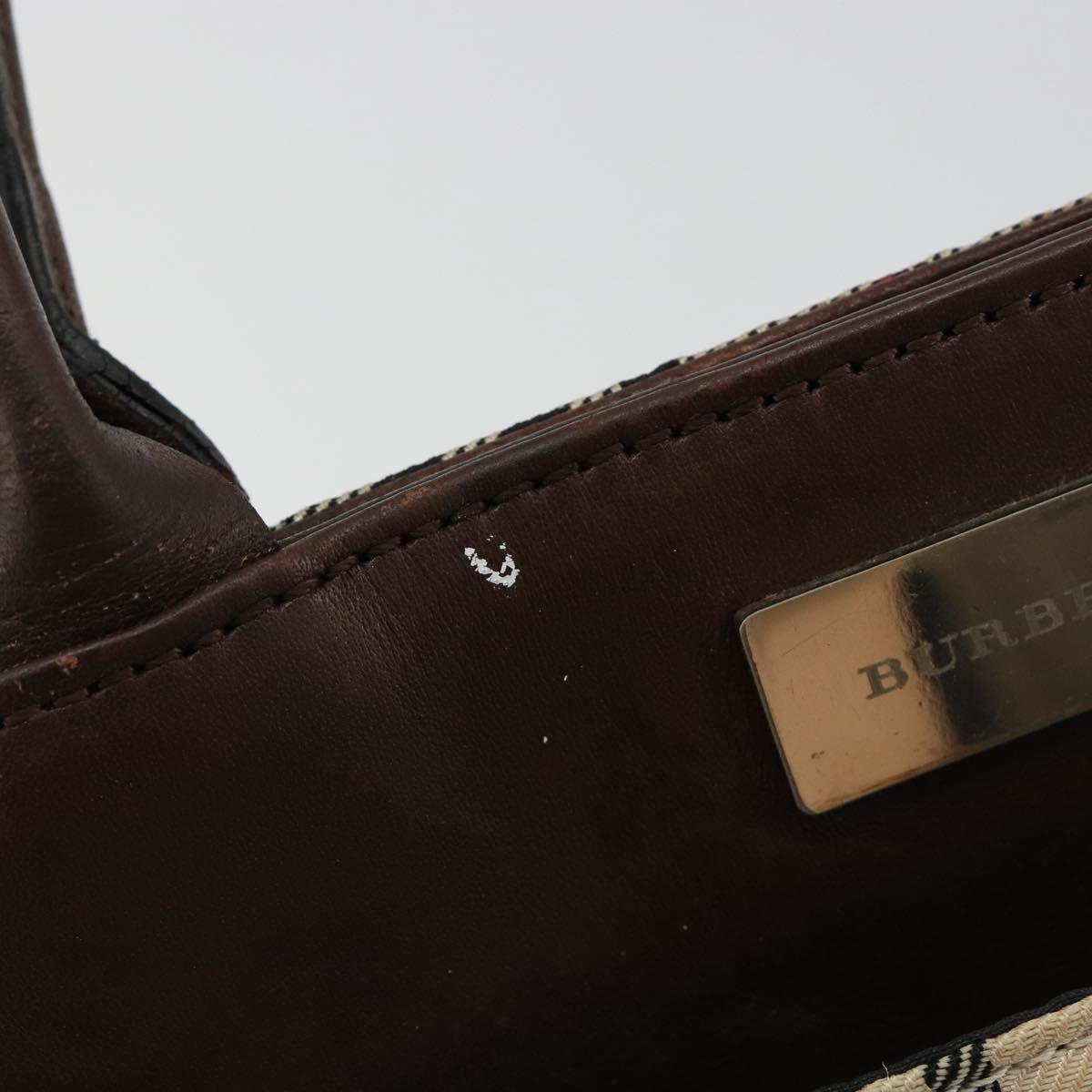 BURBERRY Nova Check Hand Bag Canvas Beige Auth 182988A