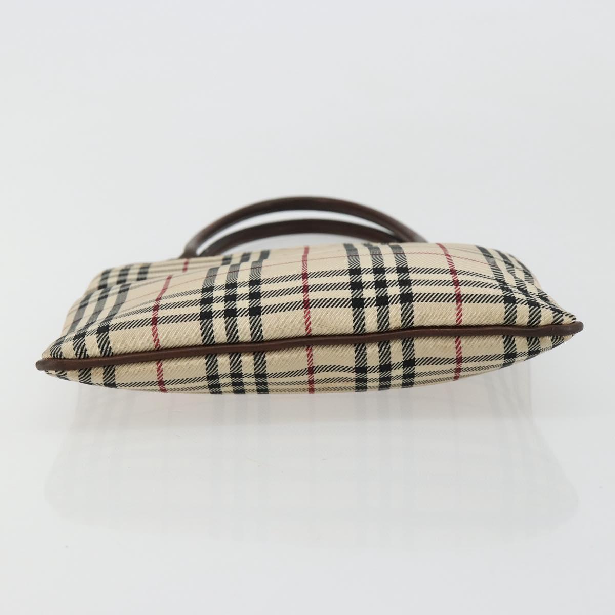 BURBERRY Nova Check Hand Bag Canvas Beige Auth 182988A
