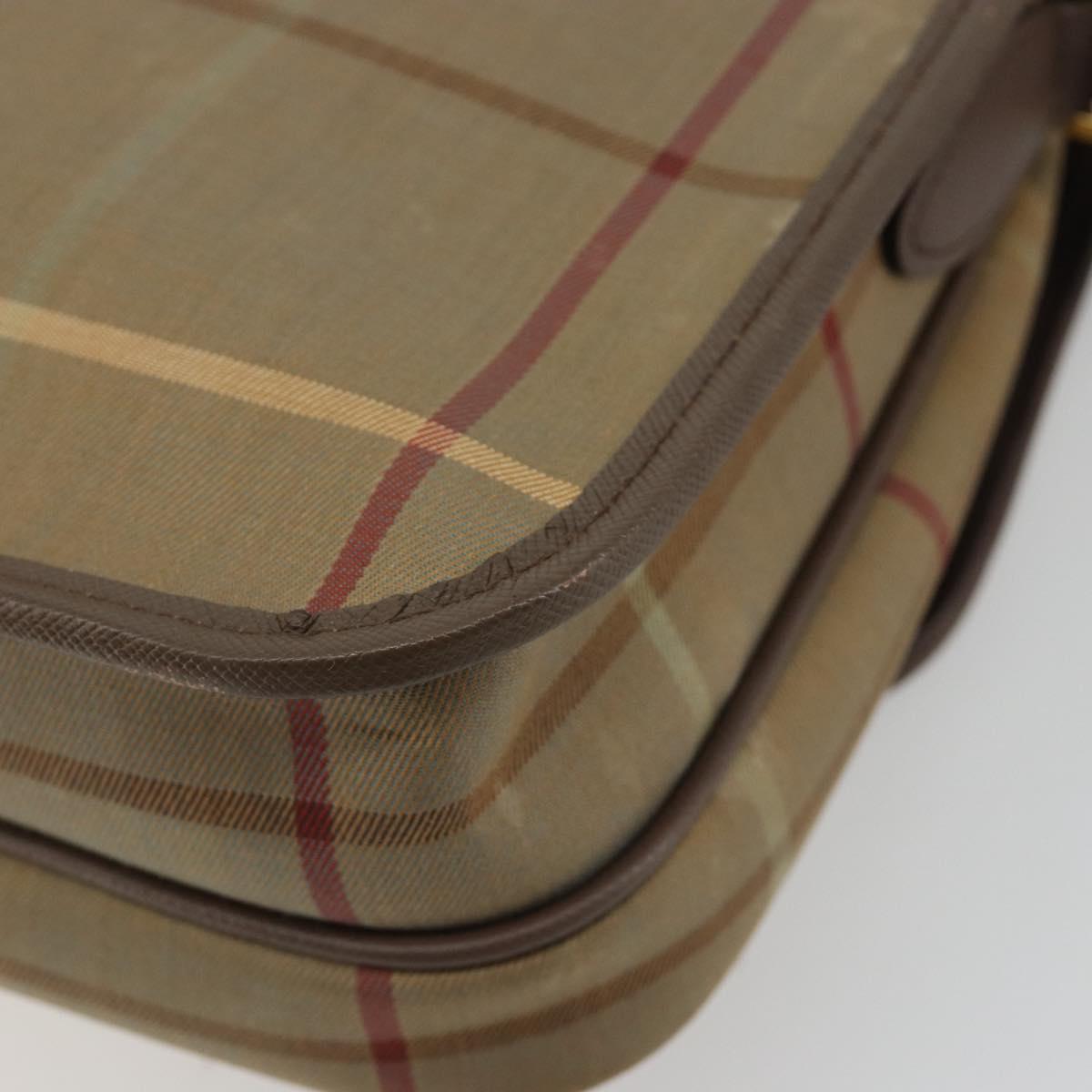 Burberrys Nova Check Shoulder Bag Canvas Brown Gold Auth 182989