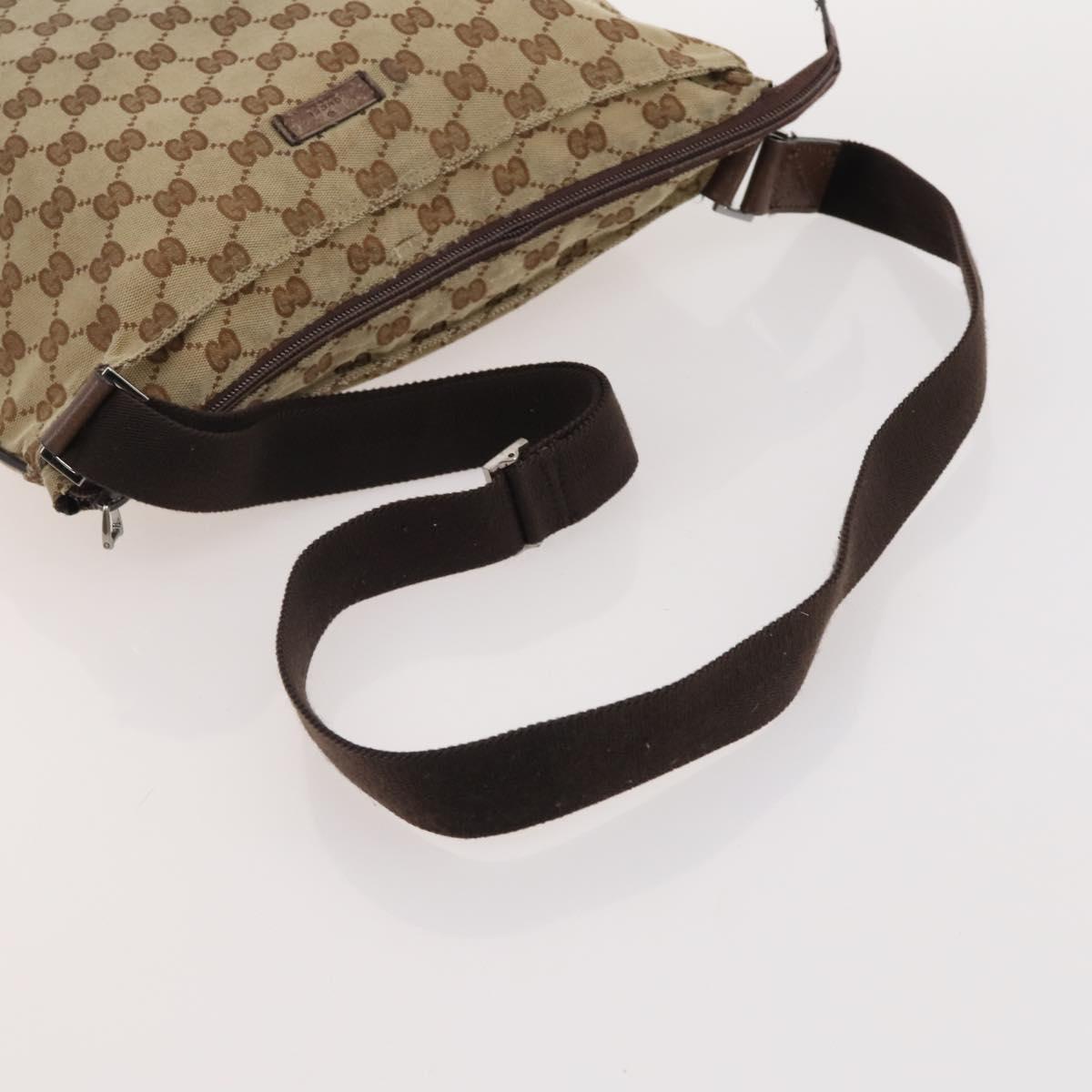 GUCCI GG Supreme Canvas Shoulder Bag PVC Leather 2 Set Beige Auth 182991