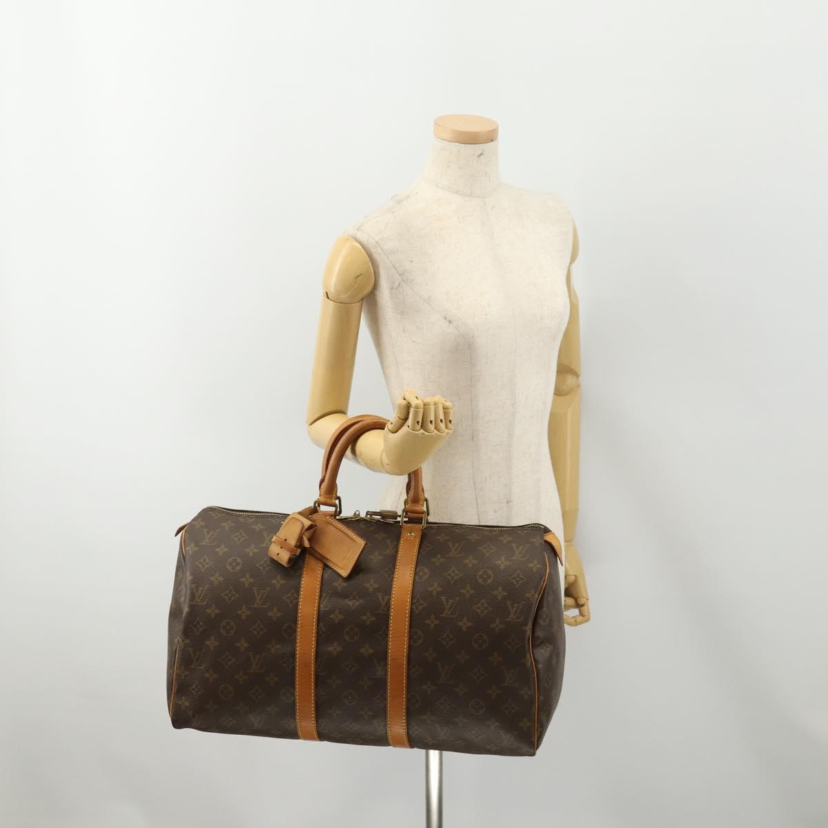 LOUIS VUITTON Monogram Keepall 45 Boston Bag M41428 LV Auth 182994A