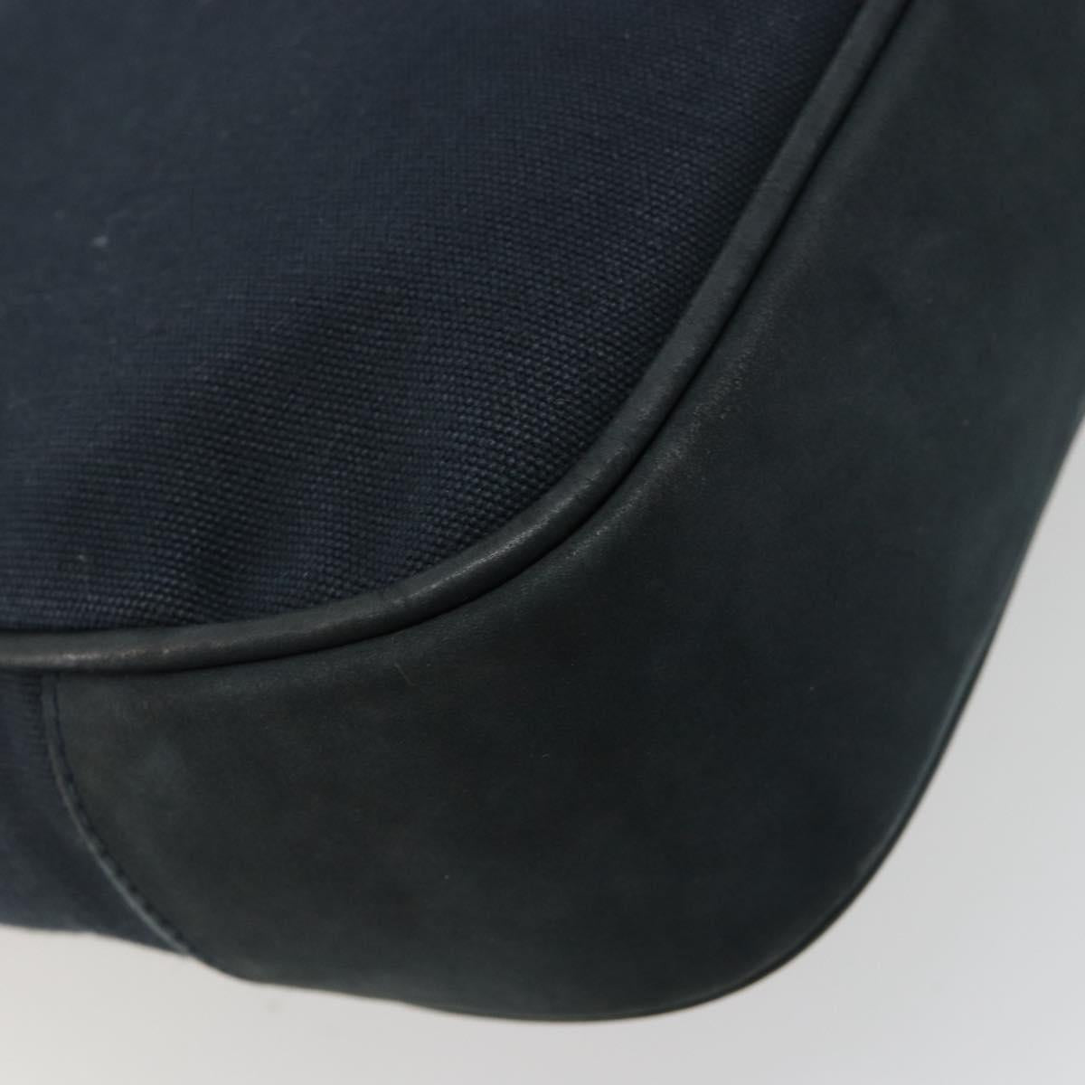 Salvatore Ferragamo Gancini Shoulder Bag Suede Navy Gold Auth 182997