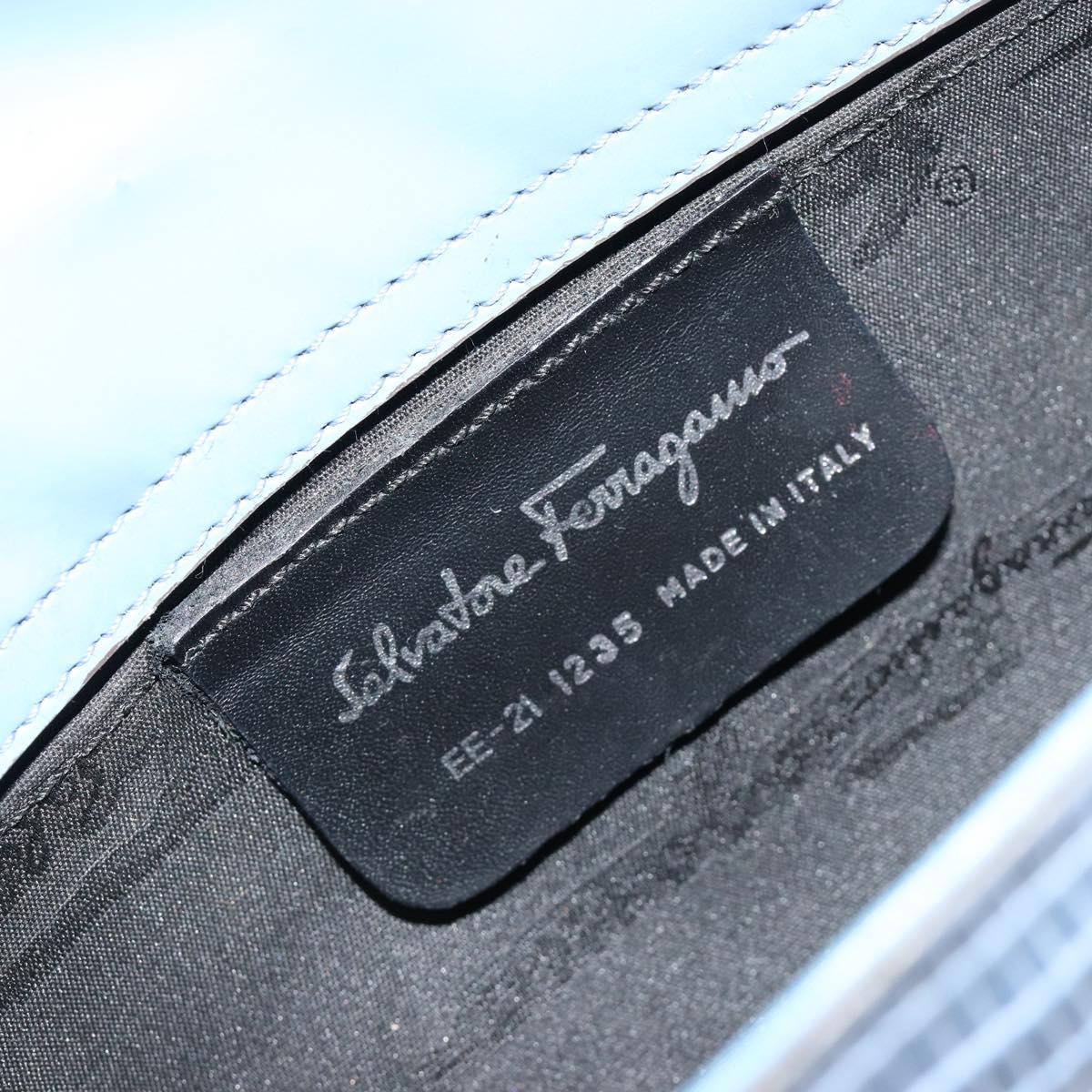 Salvatore Ferragamo Accessory Pouch Python Embossed Light Blue Auth 182999A