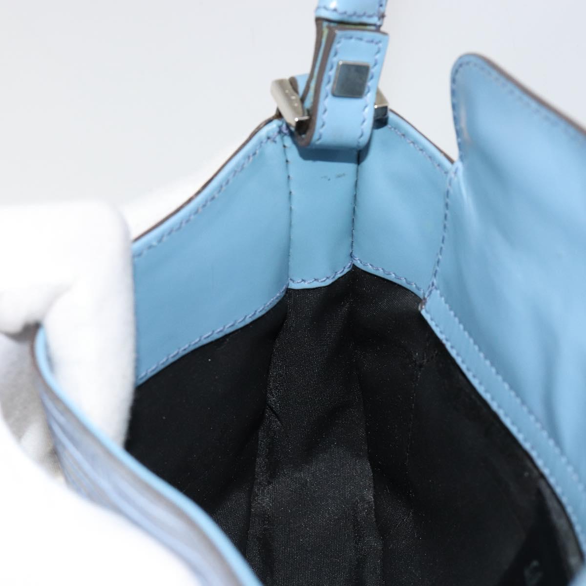 Salvatore Ferragamo Accessory Pouch Python Embossed Light Blue Auth 182999A